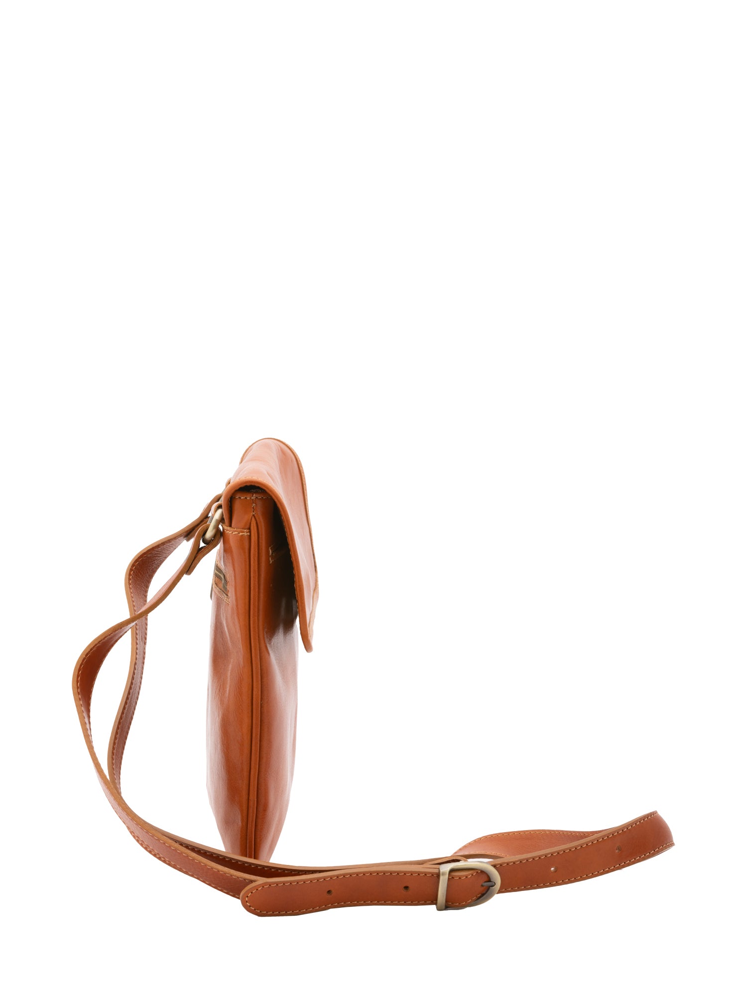 Crossbody bag I Fratelli Men Genuine leather -Nero Cognac