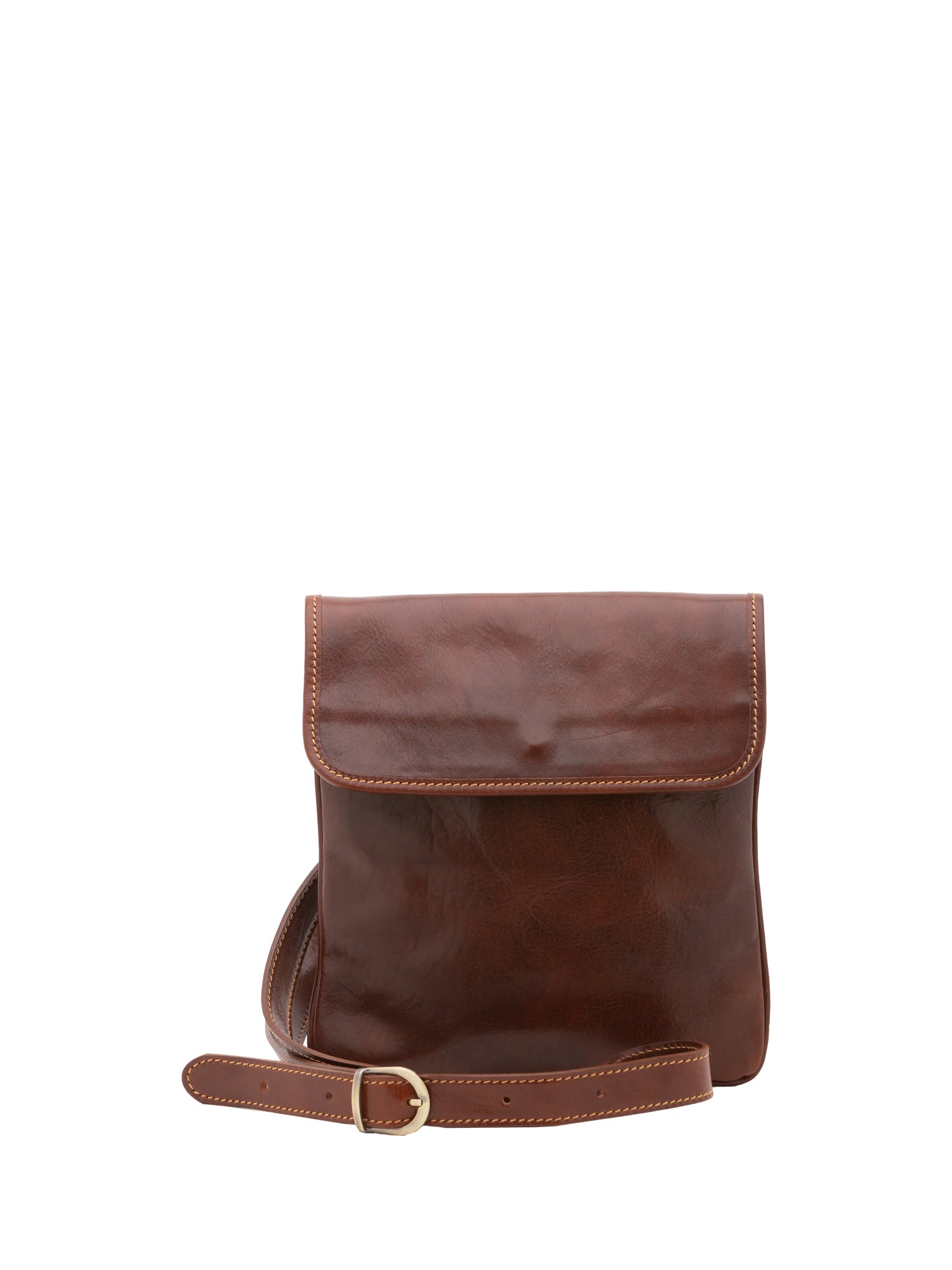 Crossbody bag I Fratelli Men Genuine leather -Nero Marrone