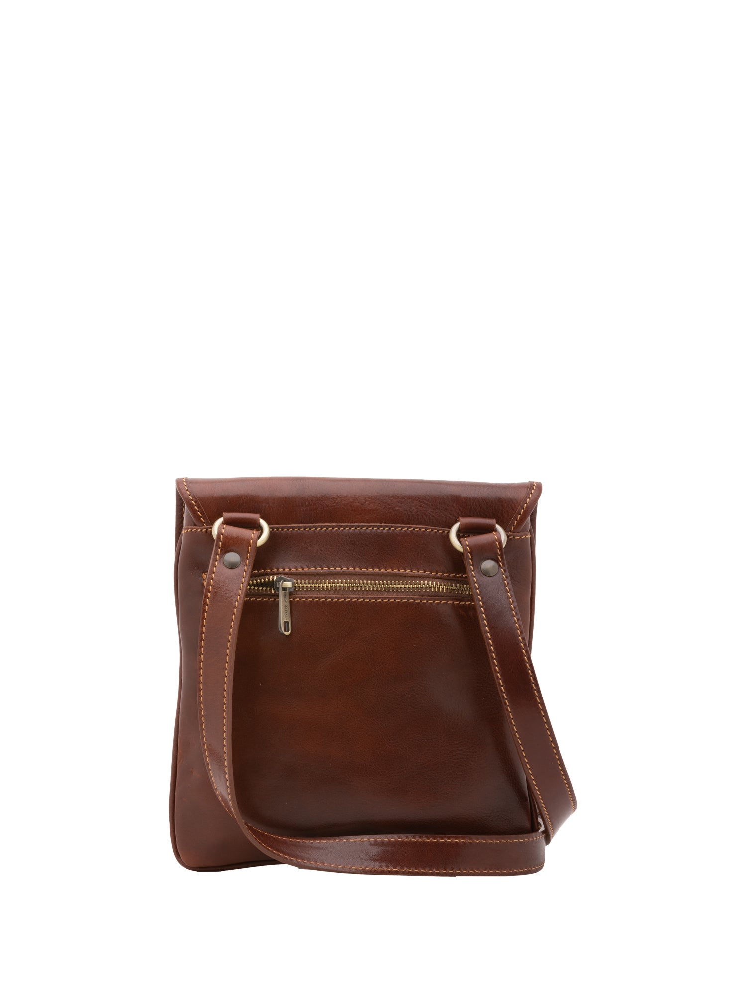 Crossbody bag I Fratelli Men Genuine leather -Nero Marrone