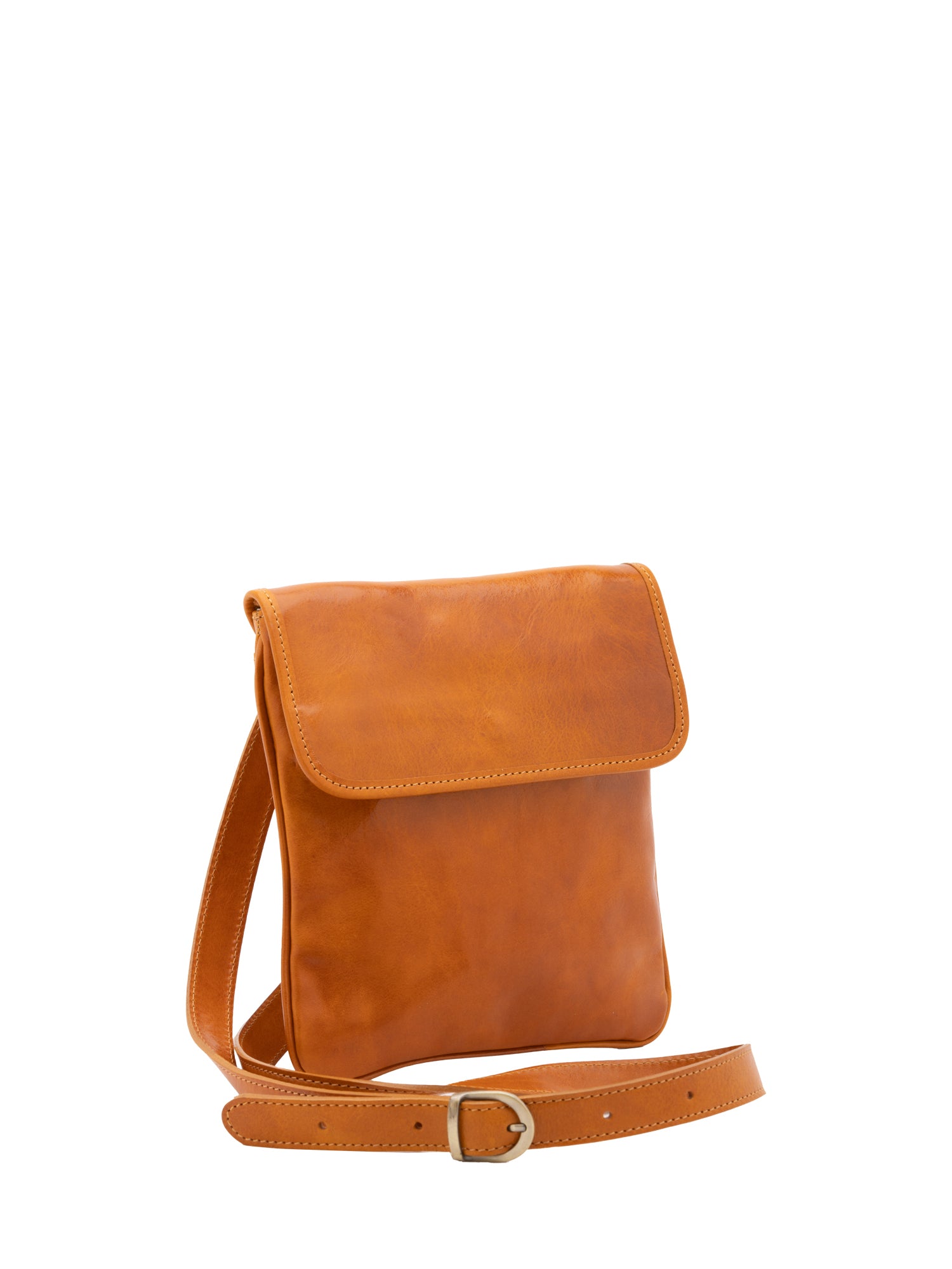 Crossbody bag I Fratelli Men Genuine leather -Nero Senape