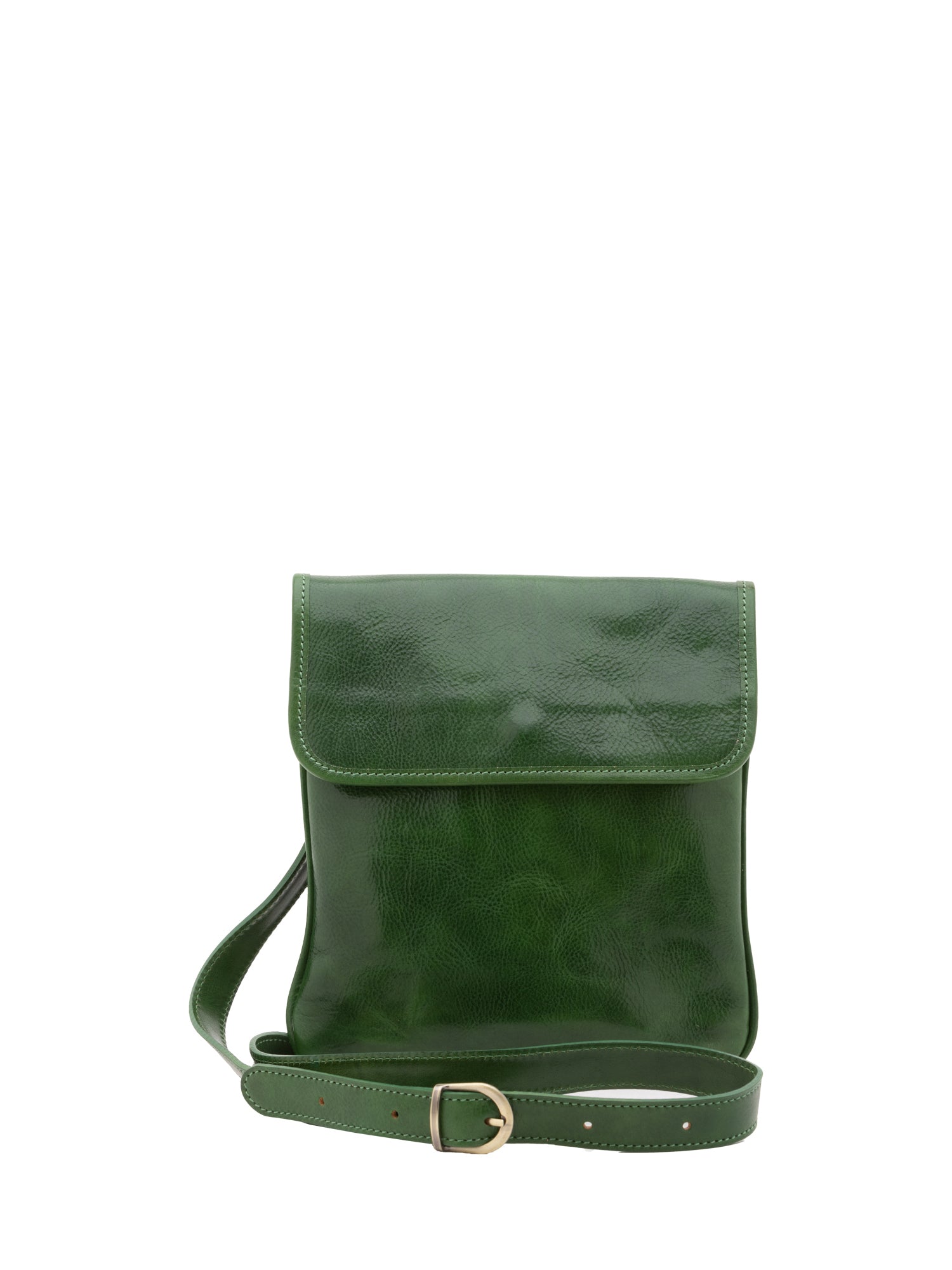 Crossbody bag I Fratelli Men Genuine leather -Nero Verde