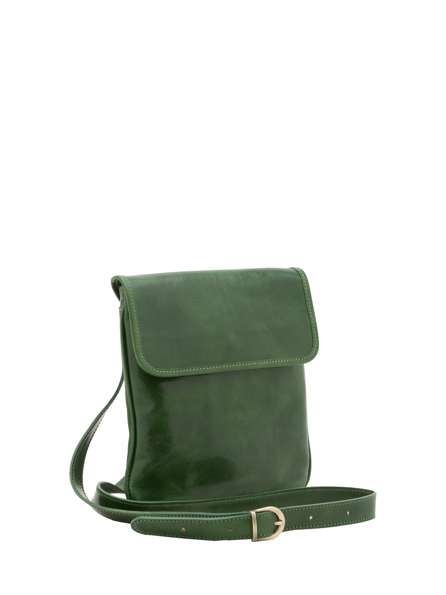 Crossbody bag I Fratelli Men Genuine leather -Nero Verde