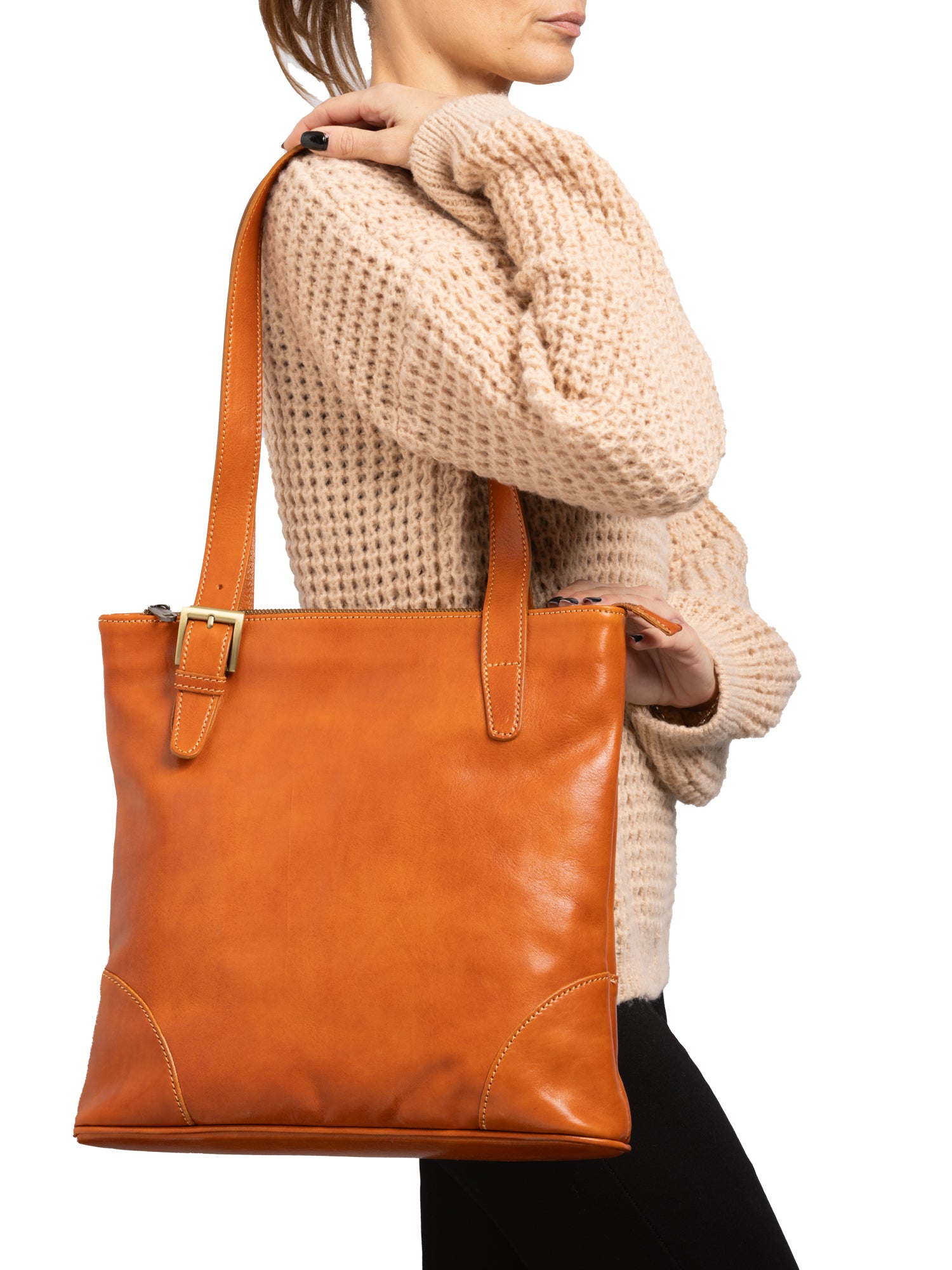 Shoulder Bag I Fratelli Women Genuine leather -Blu Cognac