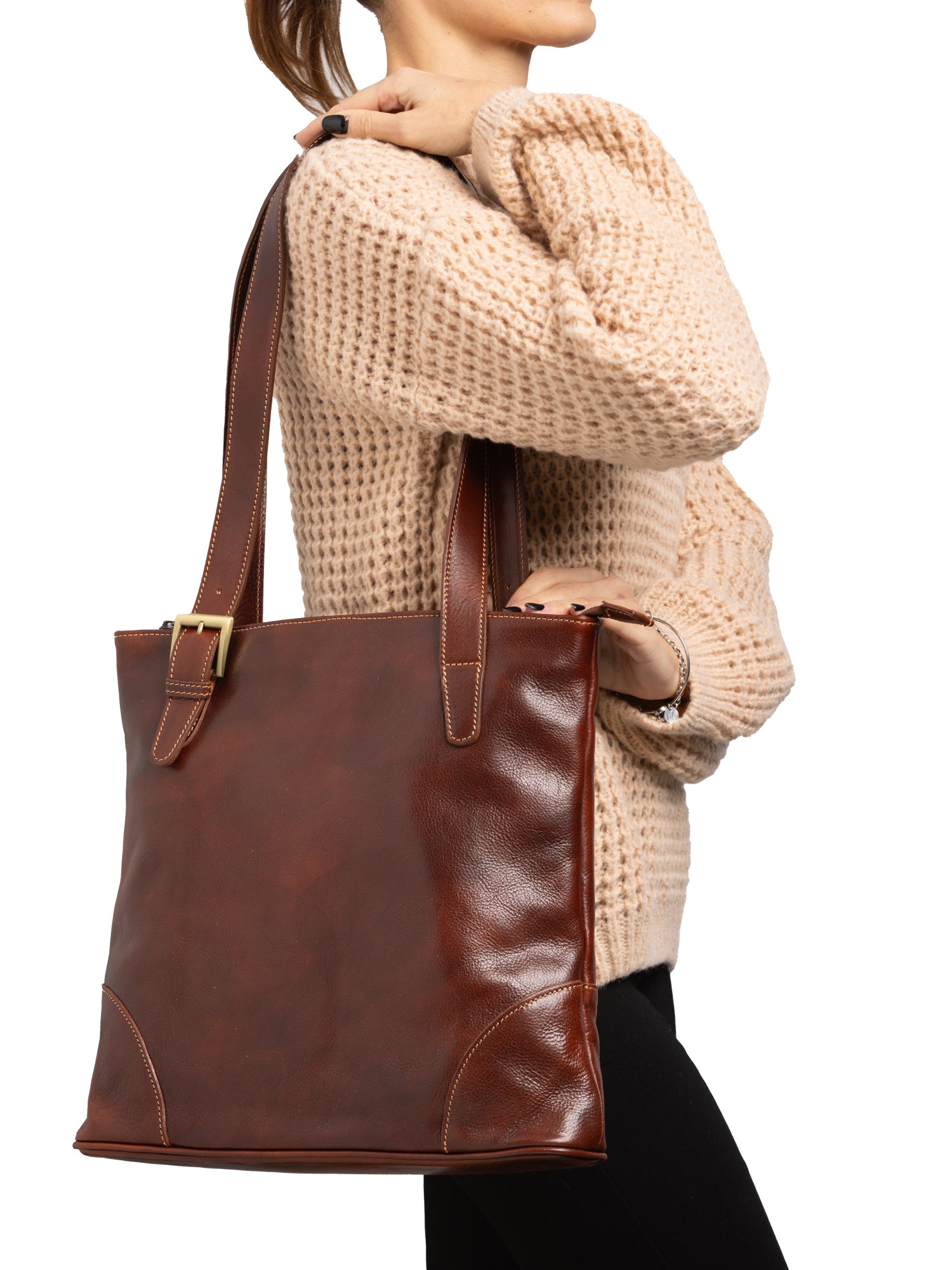 Shoulder Bag I Fratelli Women Genuine leather -Blu Marrone