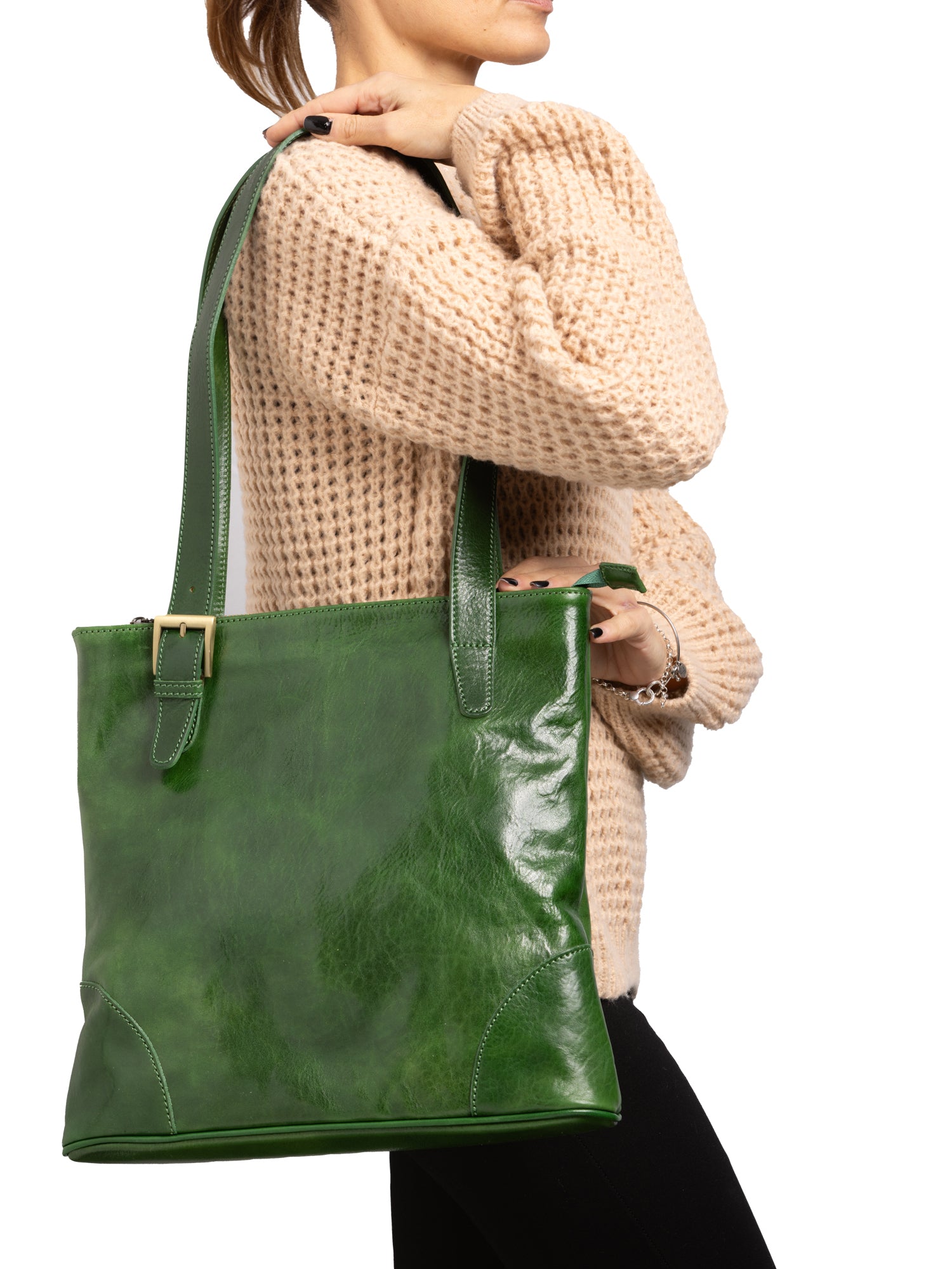 Shoulder Bag I Fratelli Women Genuine leather -Blu Verde