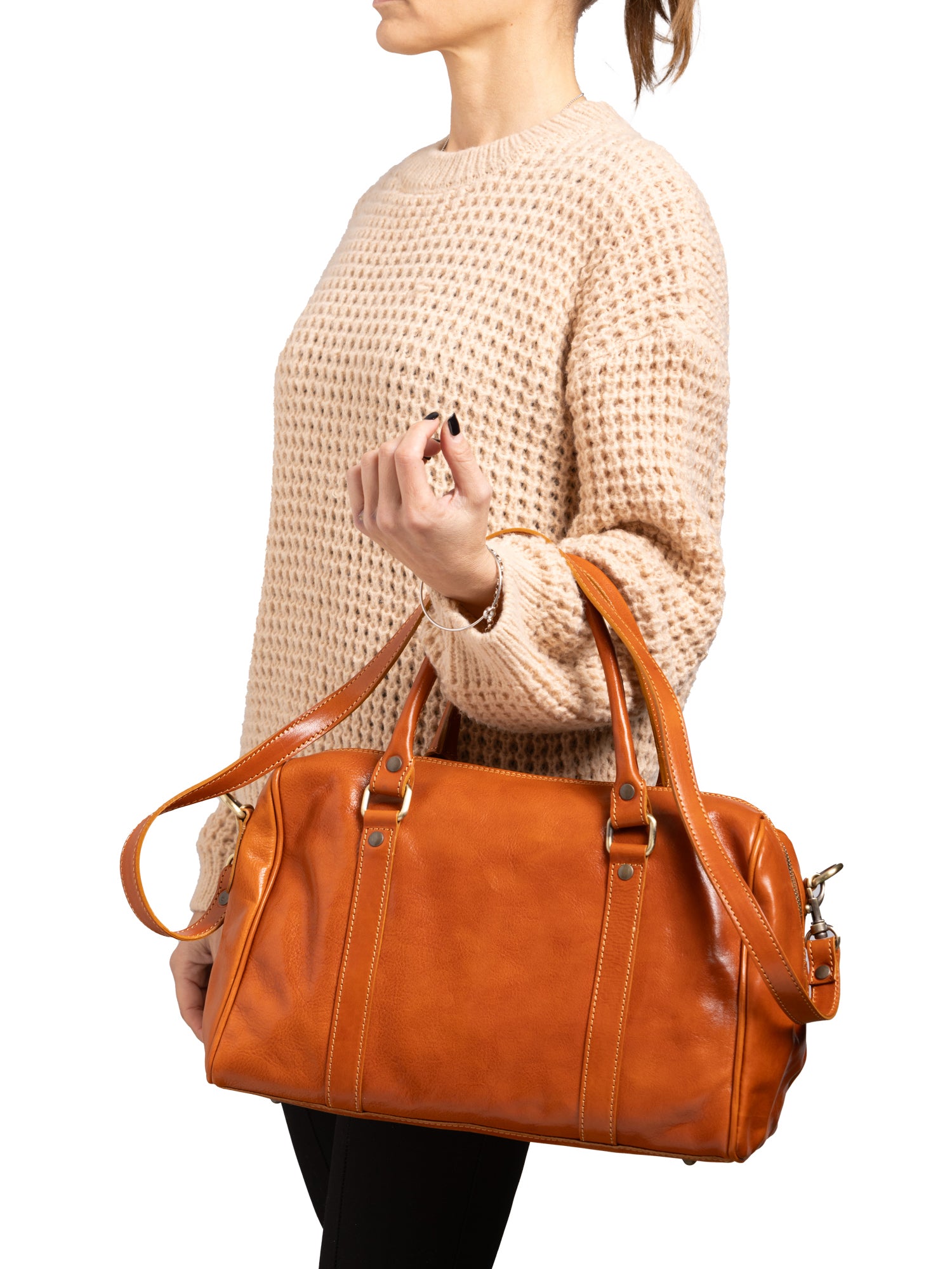 Bowler bag I Fratelli Women Genuine leather -Tmoro Cognac