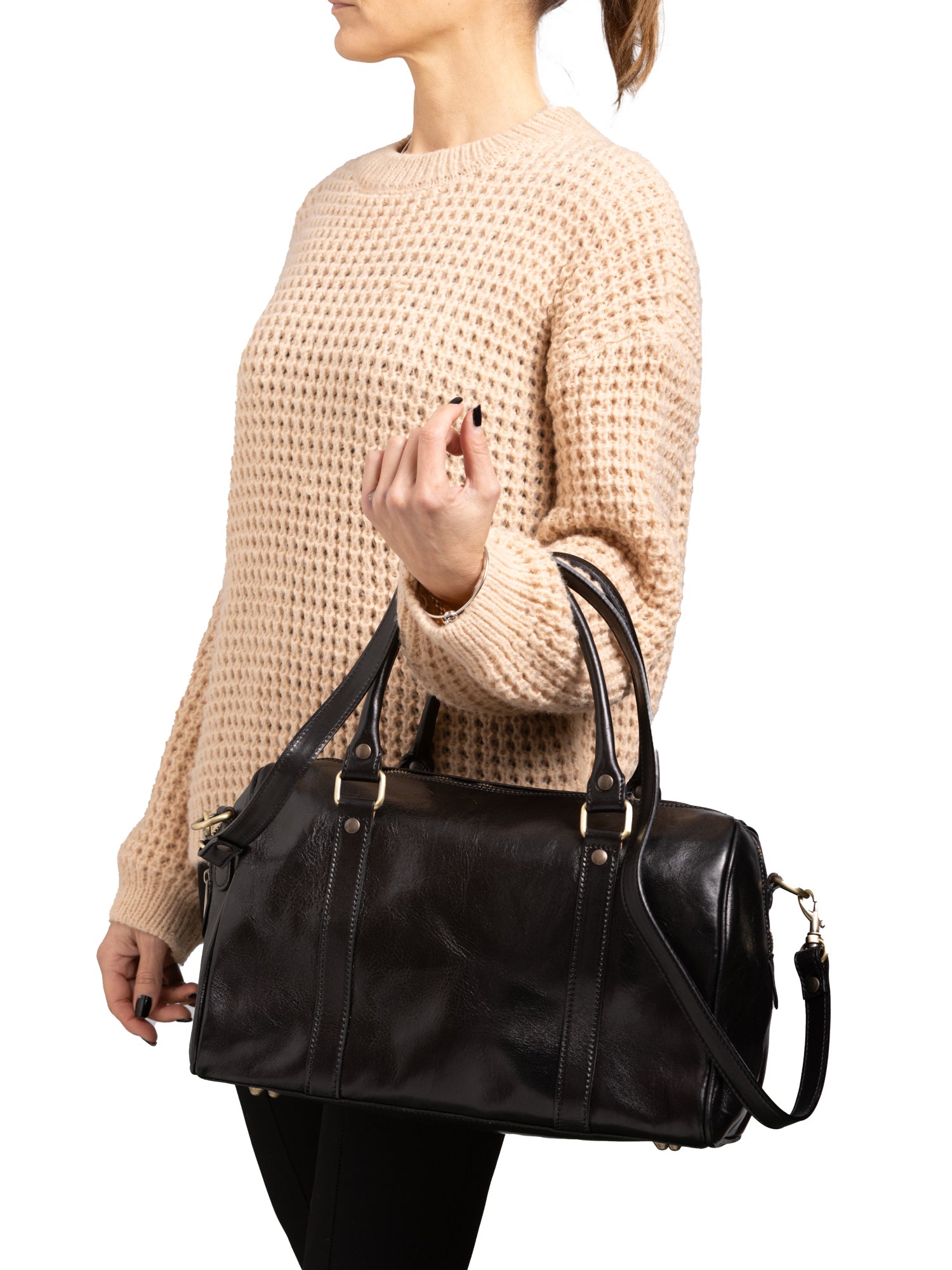 Bowler bag I Fratelli Women Genuine leather -Tmoro Nero