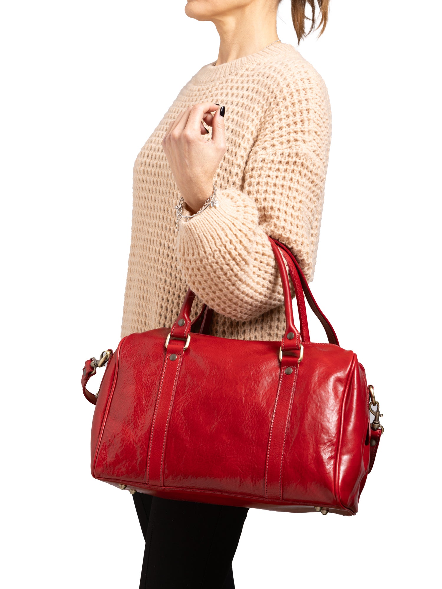 Bowler bag I Fratelli Women Genuine leather -Tmoro Rosso