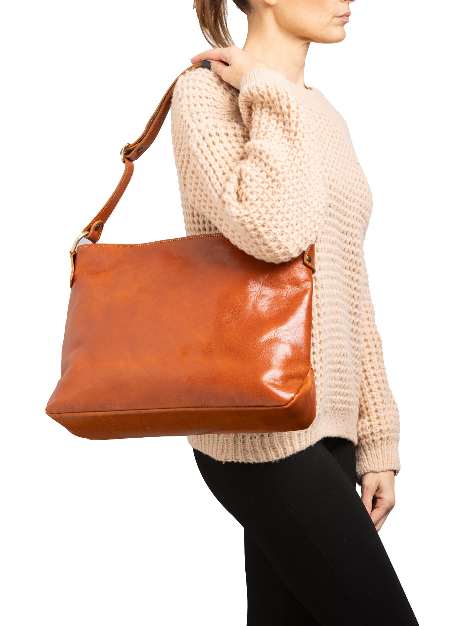 Shoulder Bag I Fratelli Women Genuine leather -Cognac Cognac