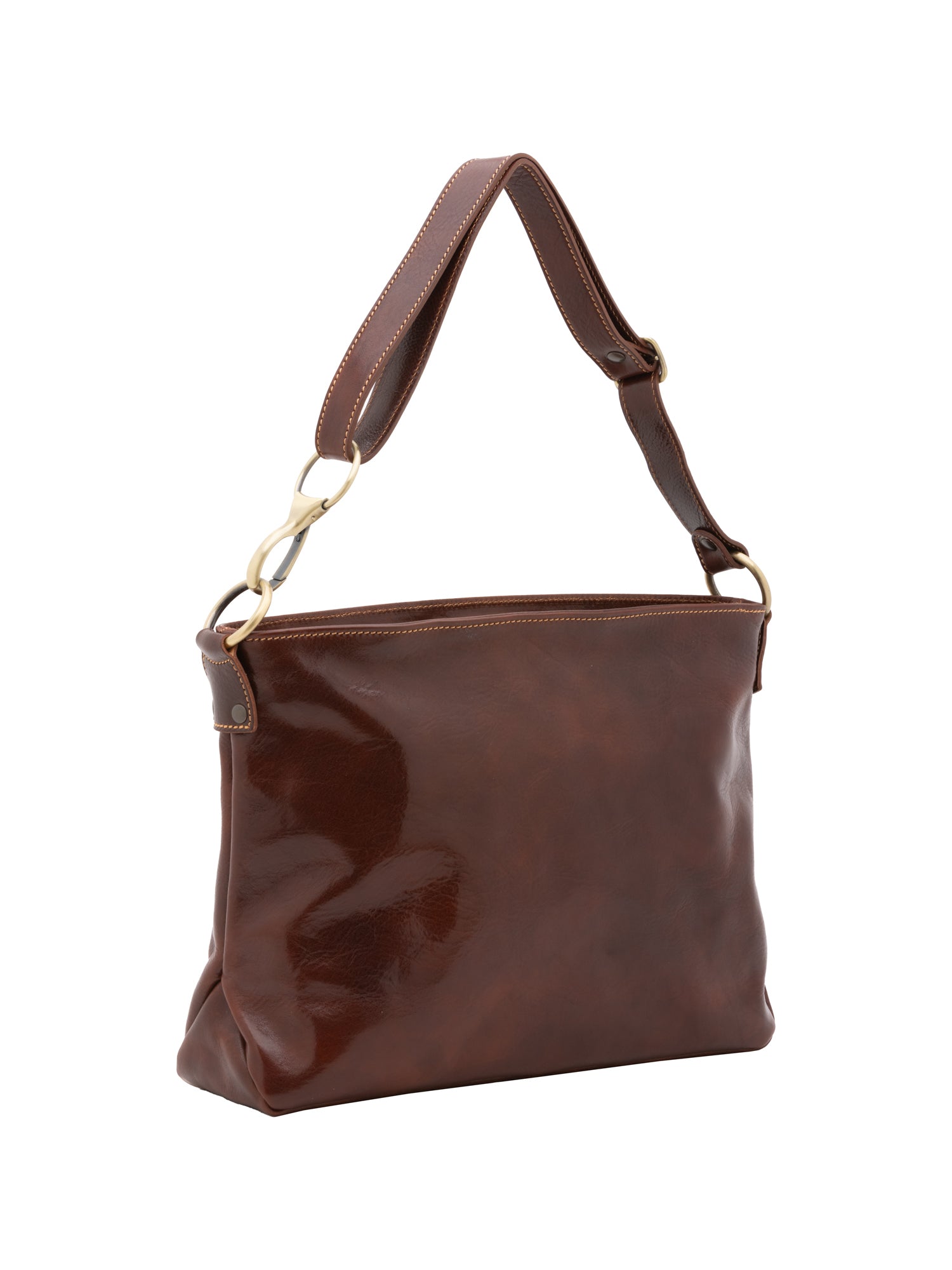 Shoulder Bag I Fratelli Women Genuine leather -Cognac Marrone