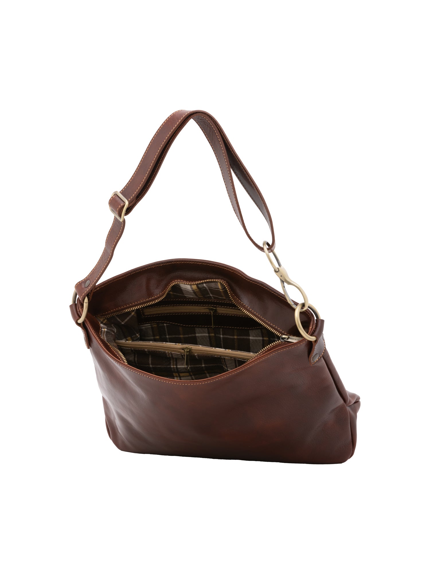 Shoulder Bag I Fratelli Women Genuine leather -Cognac Marrone