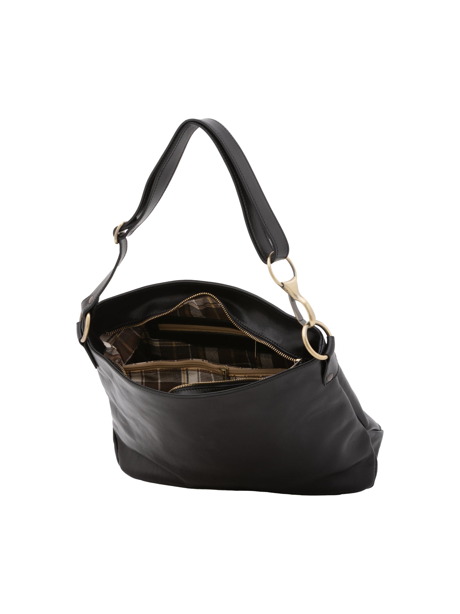 Shoulder Bag I Fratelli Women Genuine leather -Cognac Nero