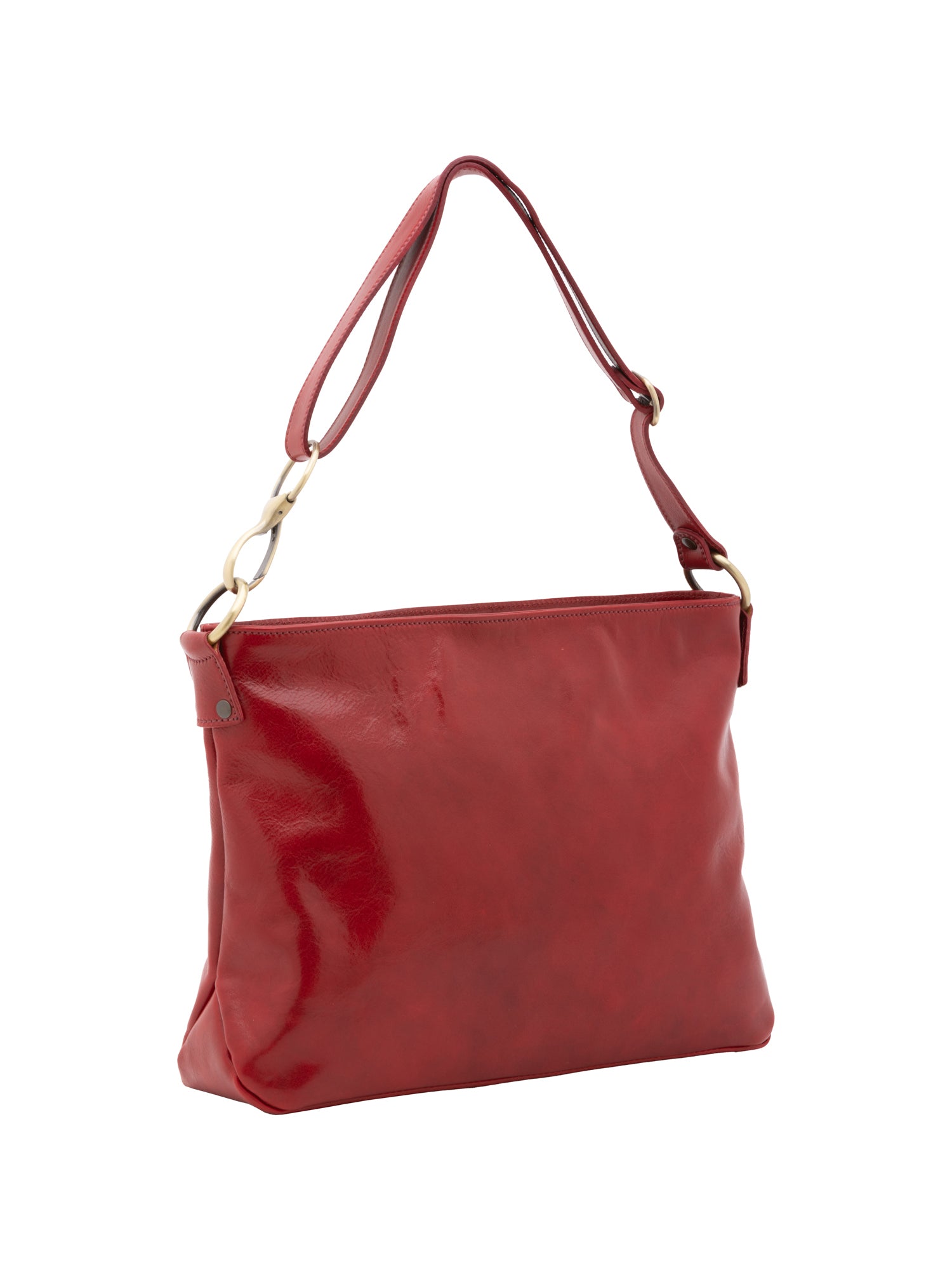 Shoulder Bag I Fratelli Women Genuine leather -Cognac Rosso