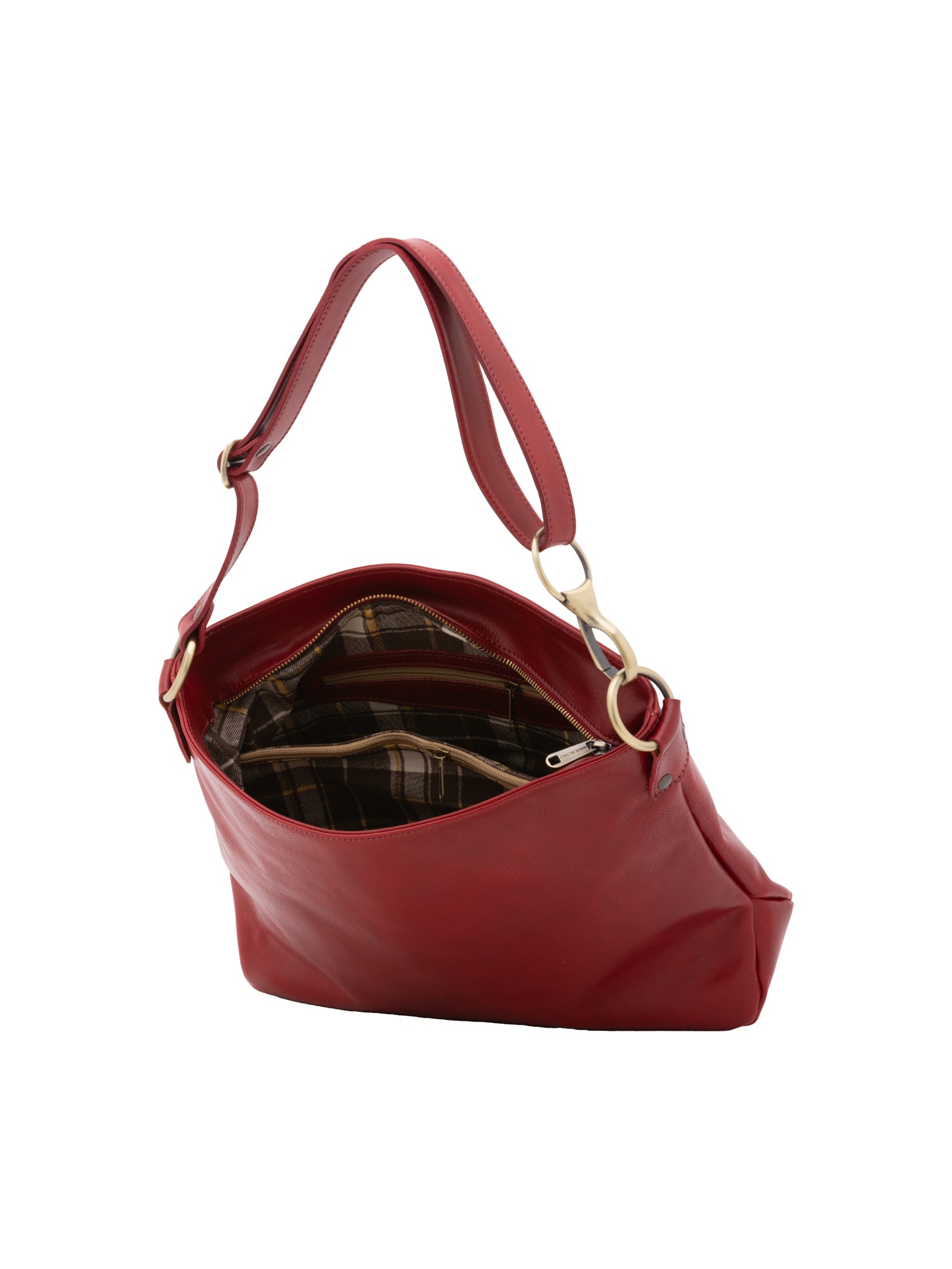 Shoulder Bag I Fratelli Women Genuine leather -Cognac Rosso