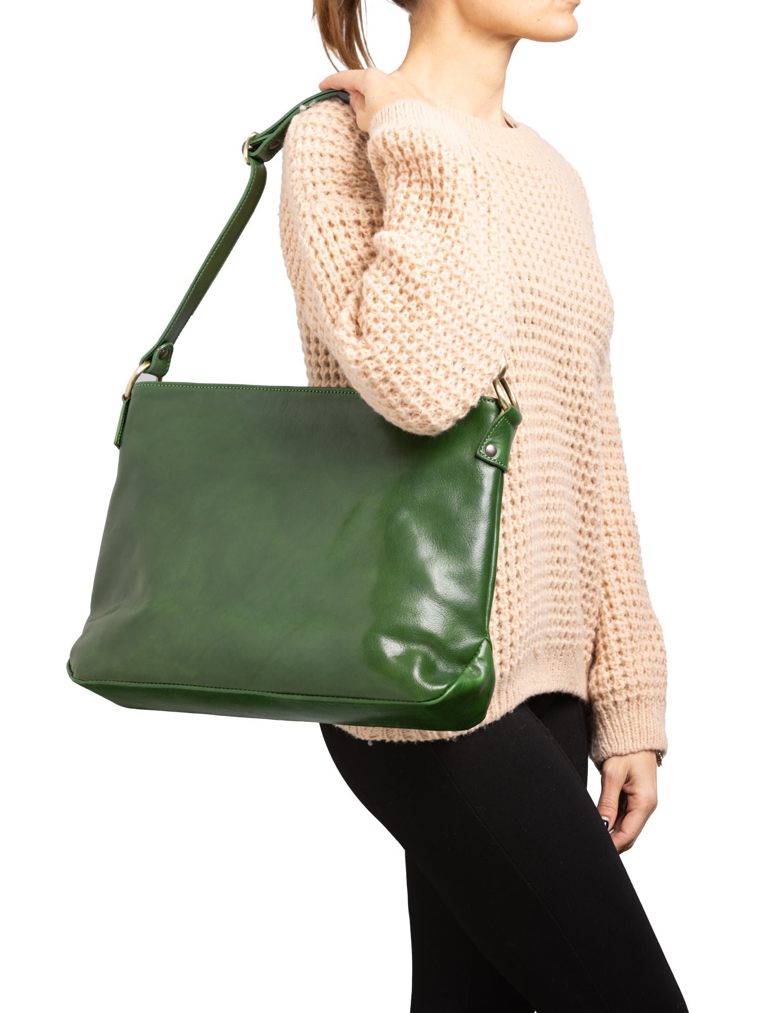 Shoulder Bag I Fratelli Women Genuine leather -Cognac Verde
