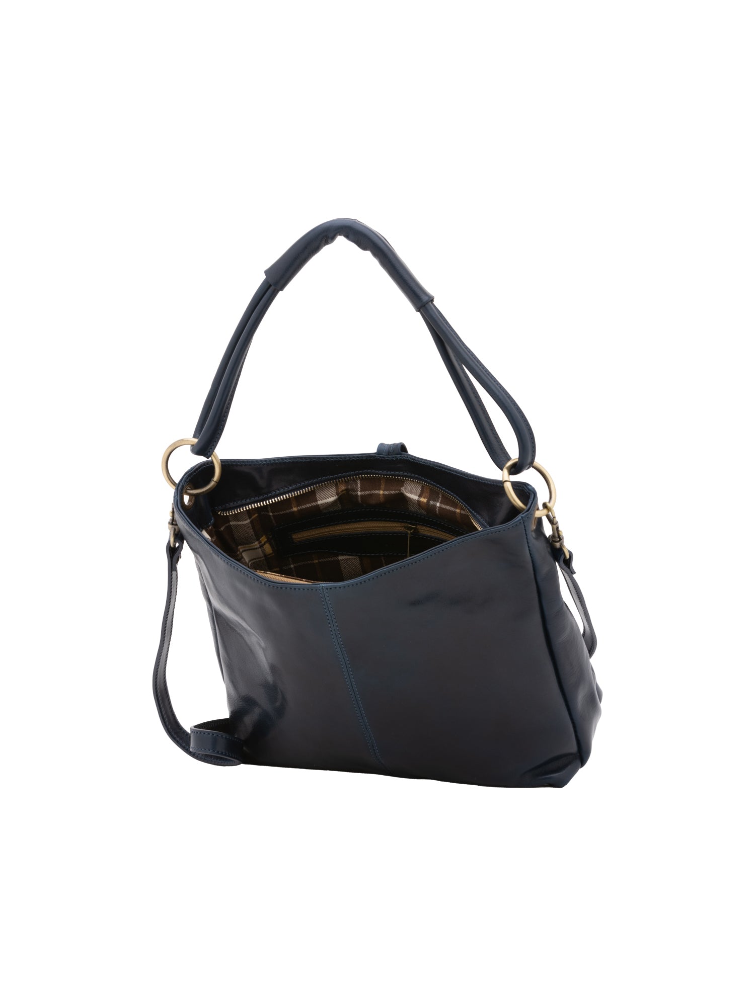 Shoulder Bag I Fratelli Women Genuine leather -Cognac Blu