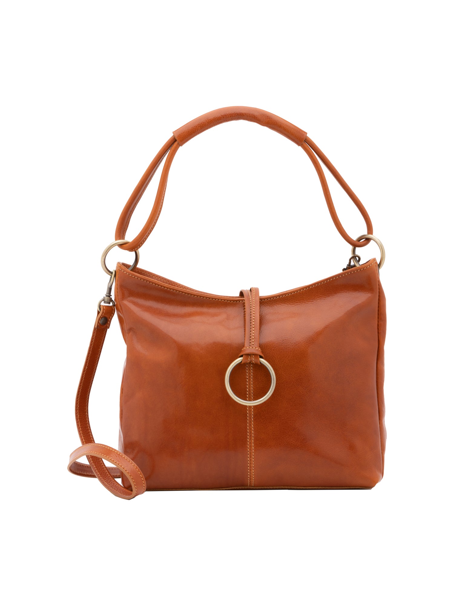 Shoulder Bag I Fratelli Women Genuine leather -Cognac Cognac