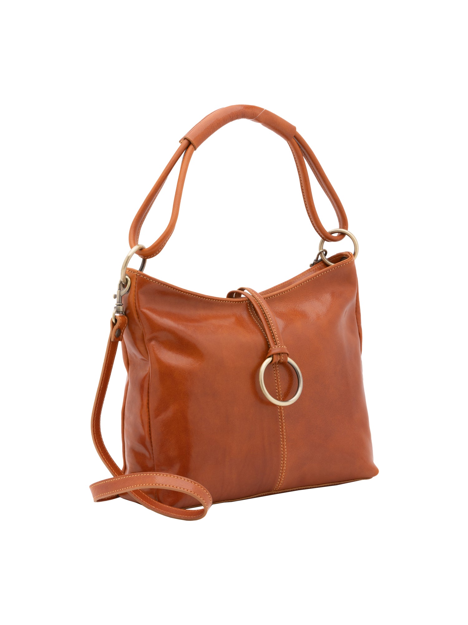Shoulder Bag I Fratelli Women Genuine leather -Cognac Cognac