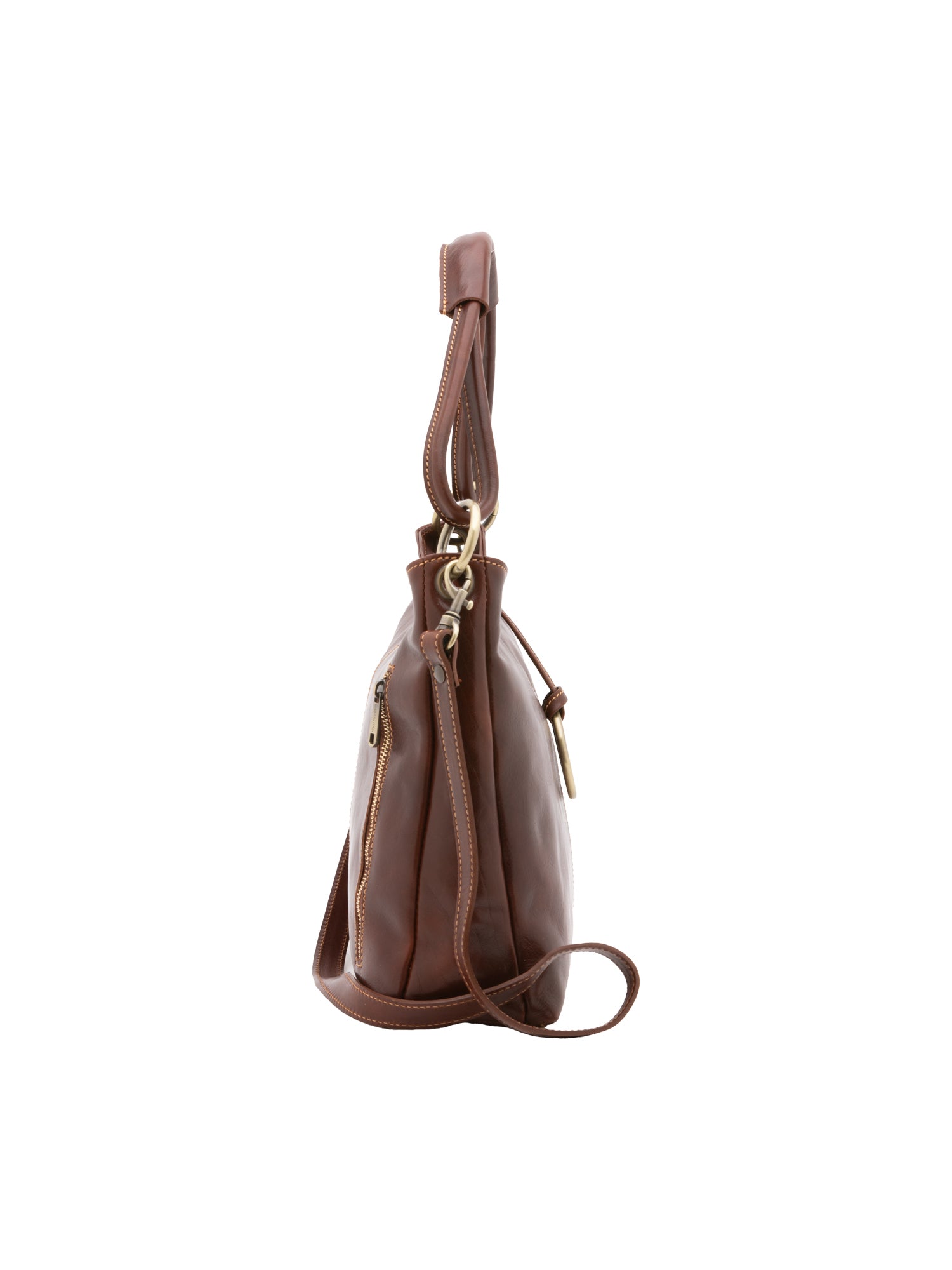 Shoulder Bag I Fratelli Women Genuine leather -Cognac Marrone