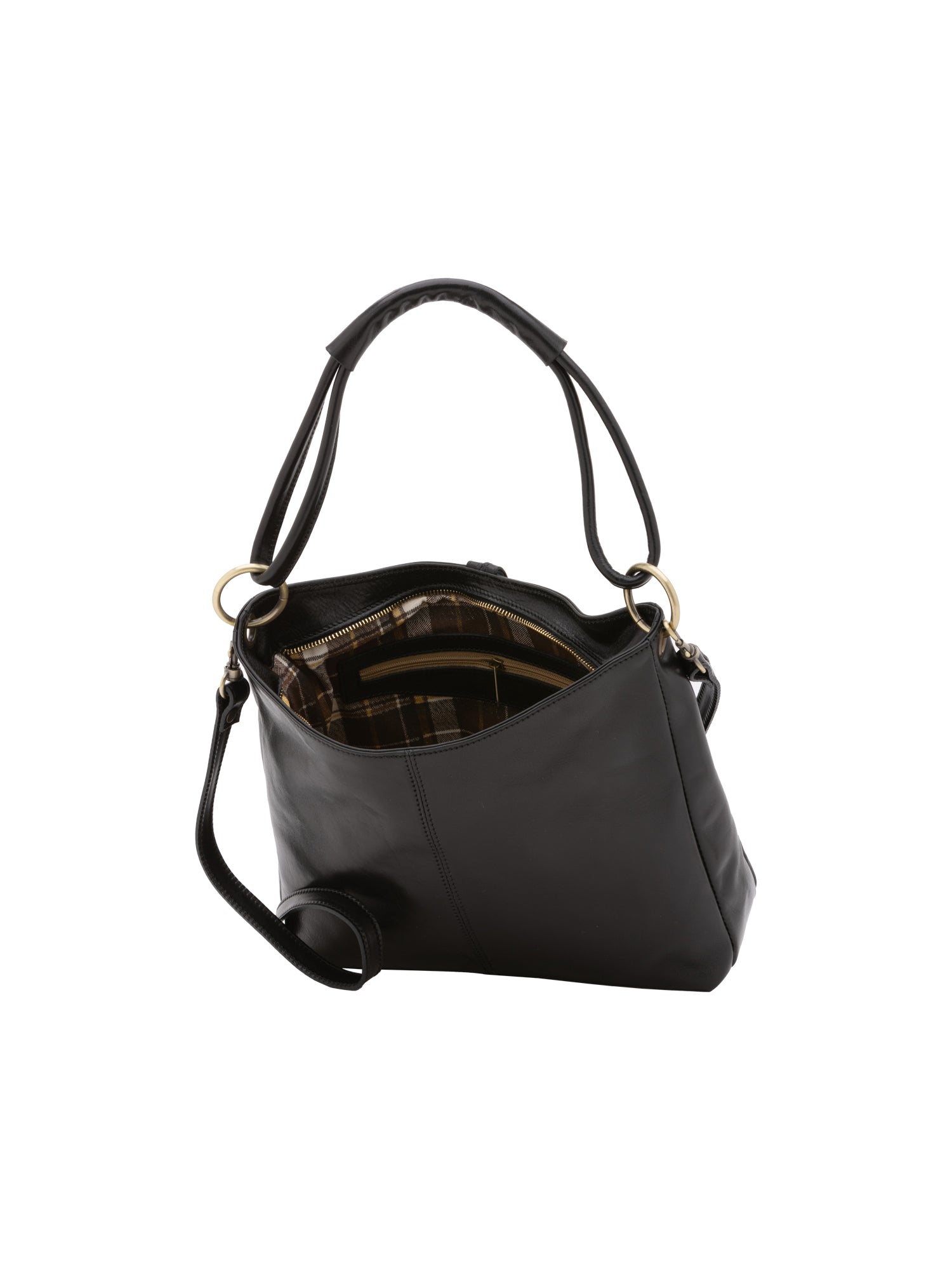 Shoulder Bag I Fratelli Women Genuine leather -Cognac Nero