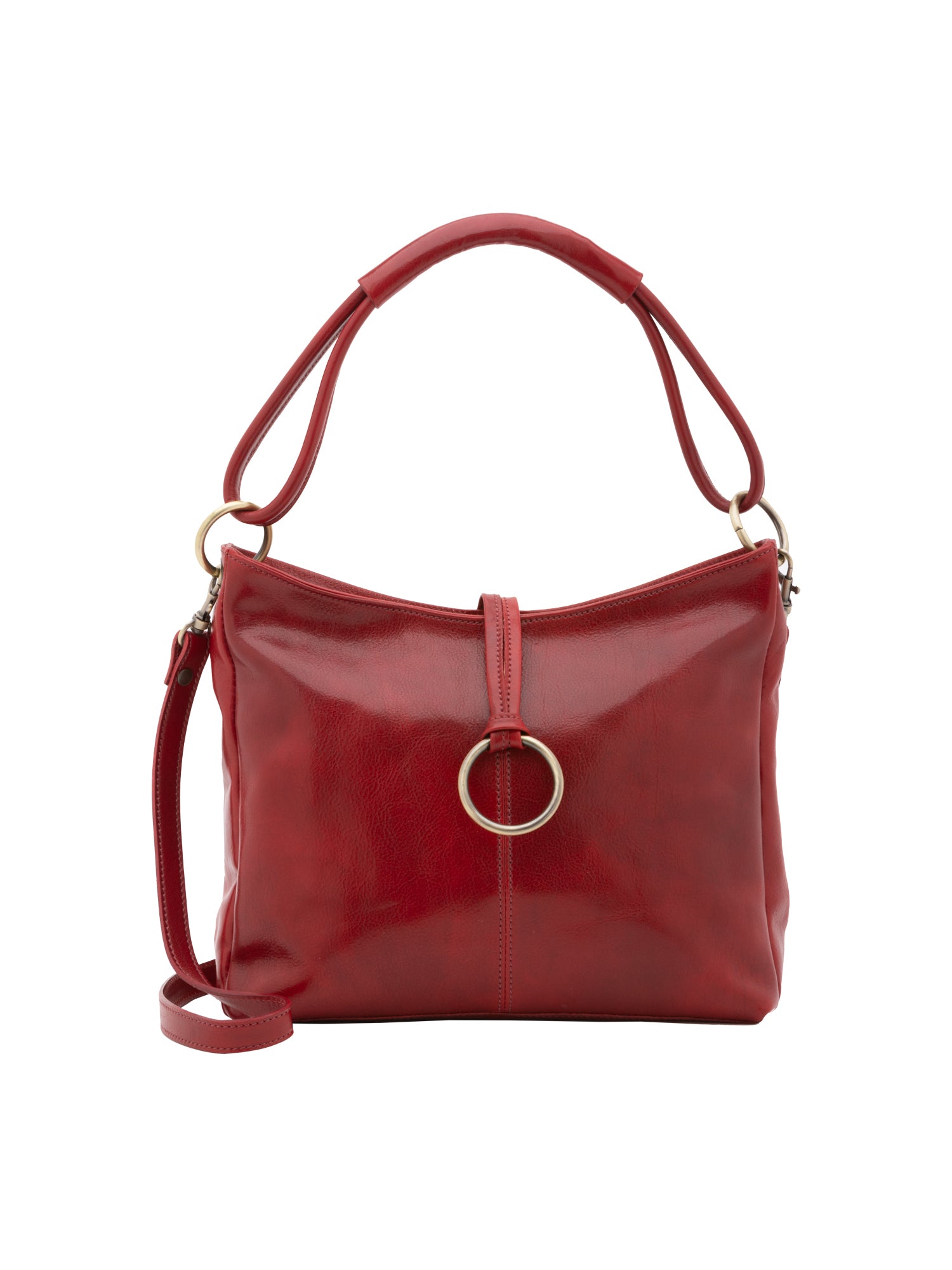 Shoulder Bag I Fratelli Women Genuine leather -Cognac Rosso