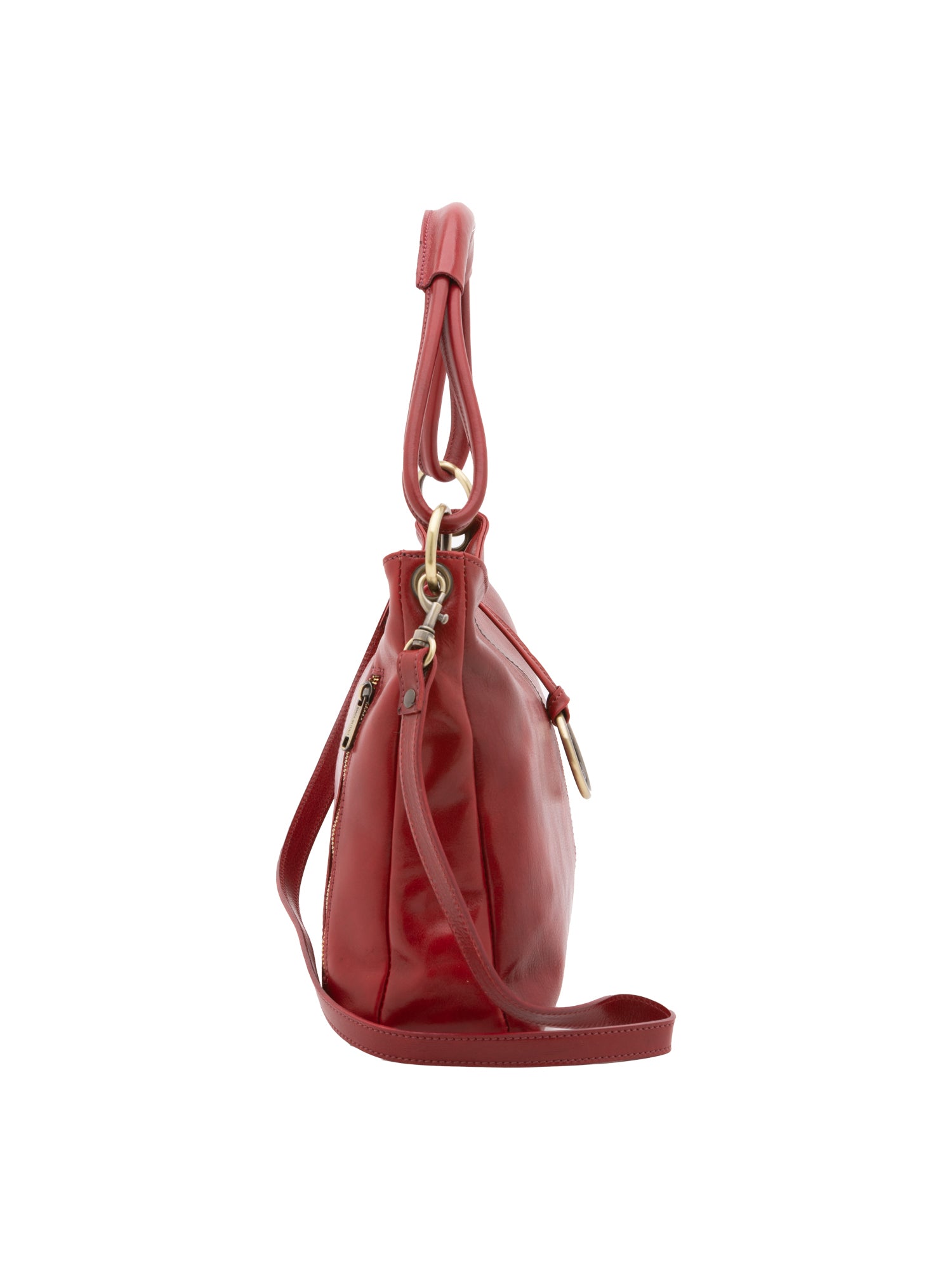 Shoulder Bag I Fratelli Women Genuine leather -Cognac Rosso