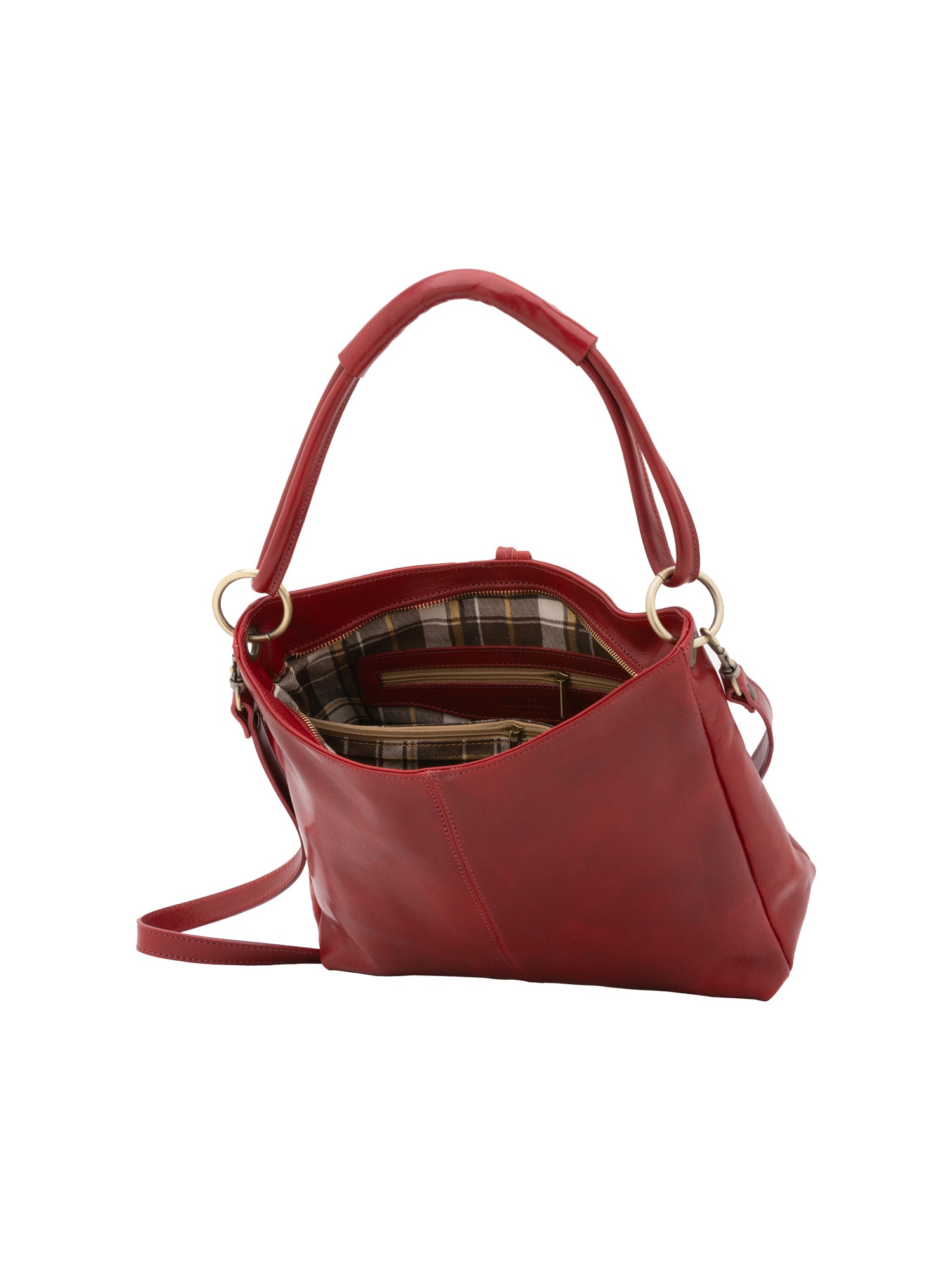 Shoulder Bag I Fratelli Women Genuine leather -Cognac Rosso