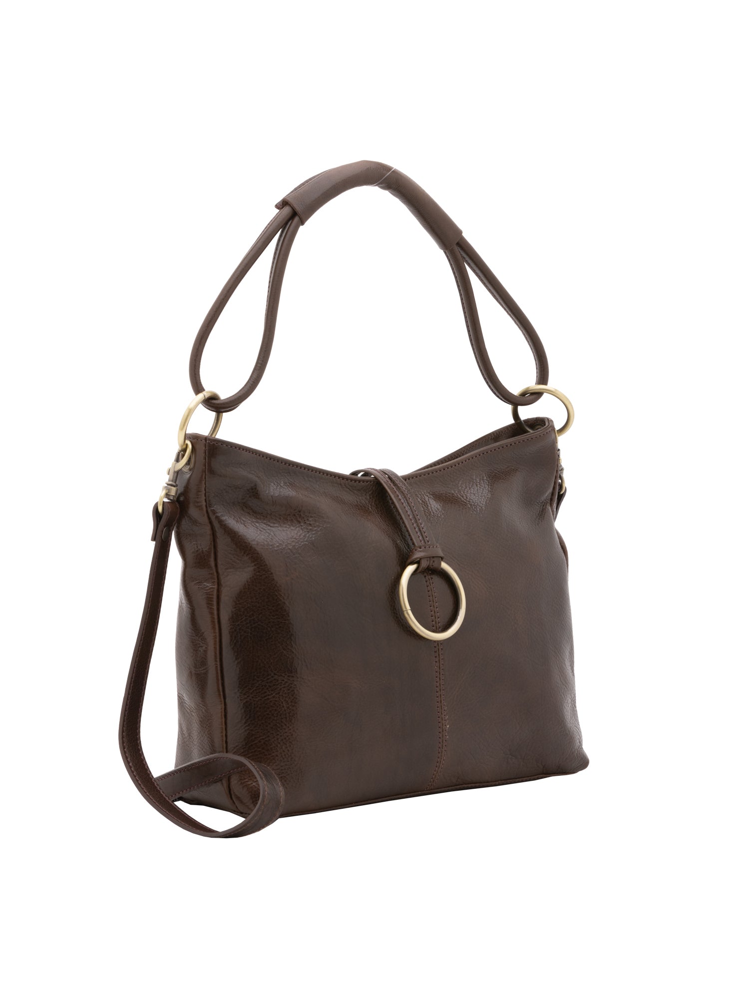 Shoulder Bag I Fratelli Women Genuine leather -Cognac Testa di moro