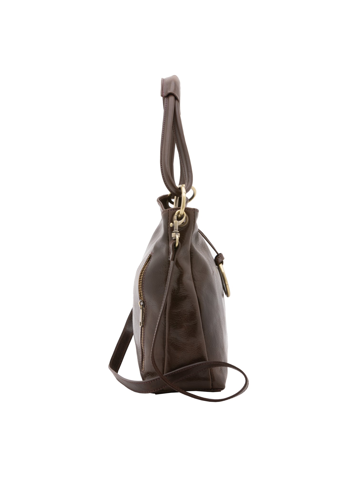 Shoulder Bag I Fratelli Women Genuine leather -Cognac Testa di moro