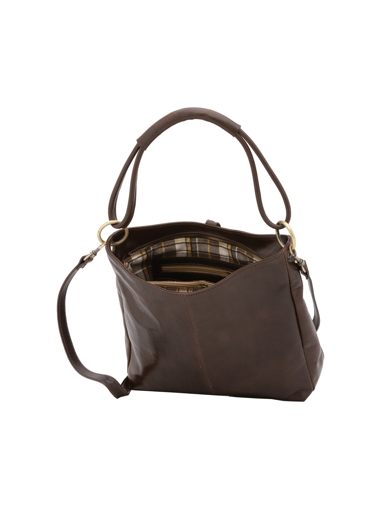 Shoulder Bag I Fratelli Women Genuine leather -Cognac Testa di moro