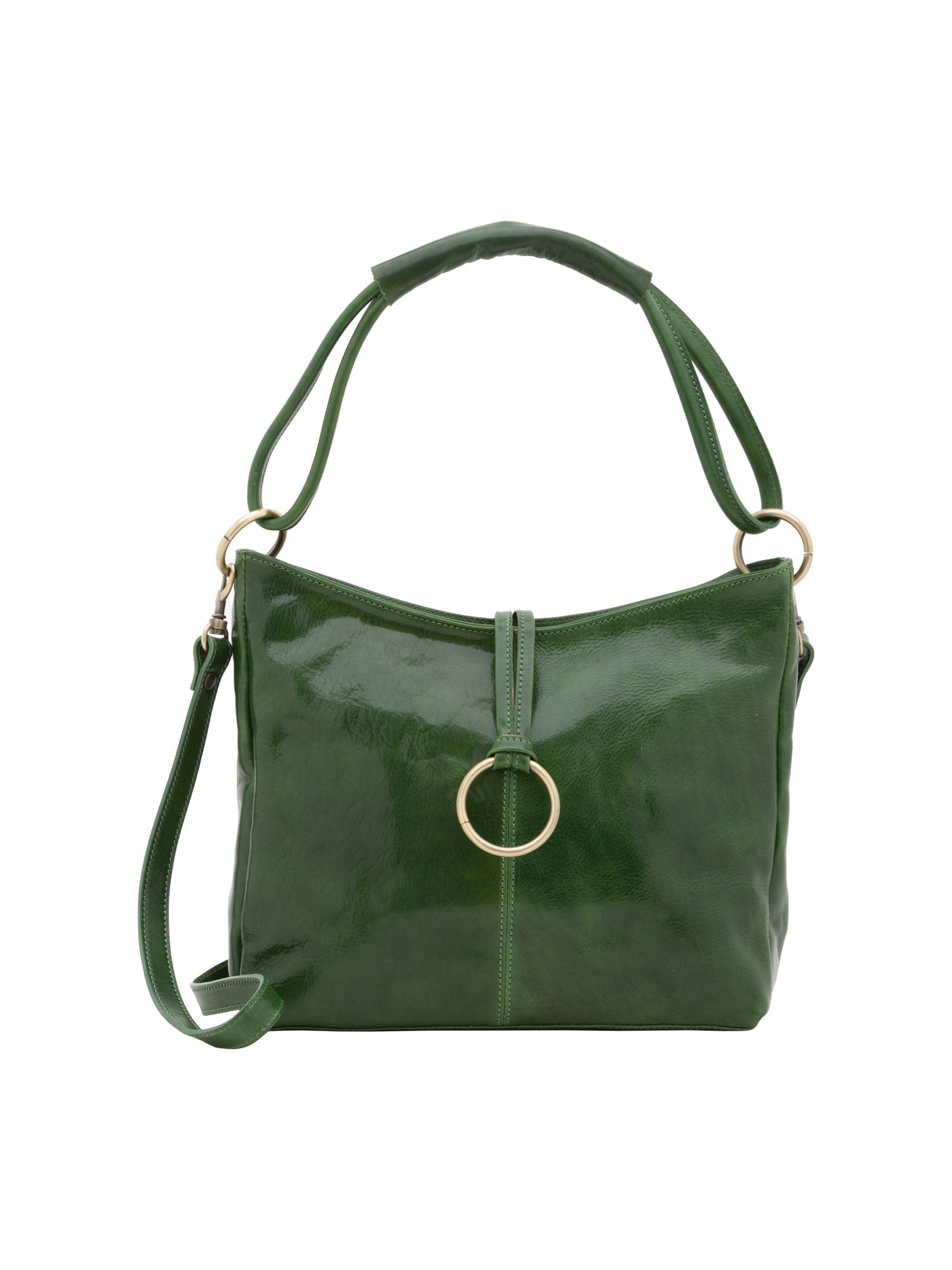 Shoulder Bag I Fratelli Women Genuine leather -Cognac Verde