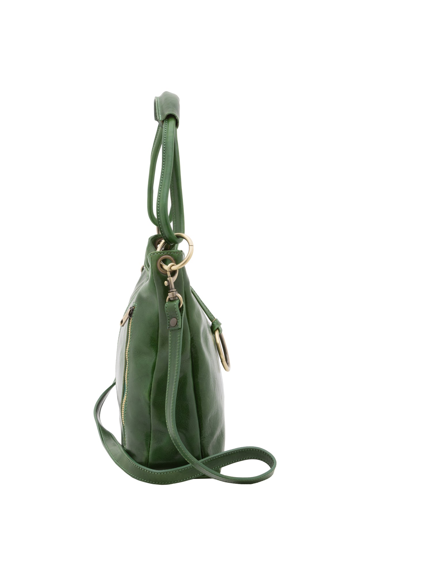 Shoulder Bag I Fratelli Women Genuine leather -Cognac Verde