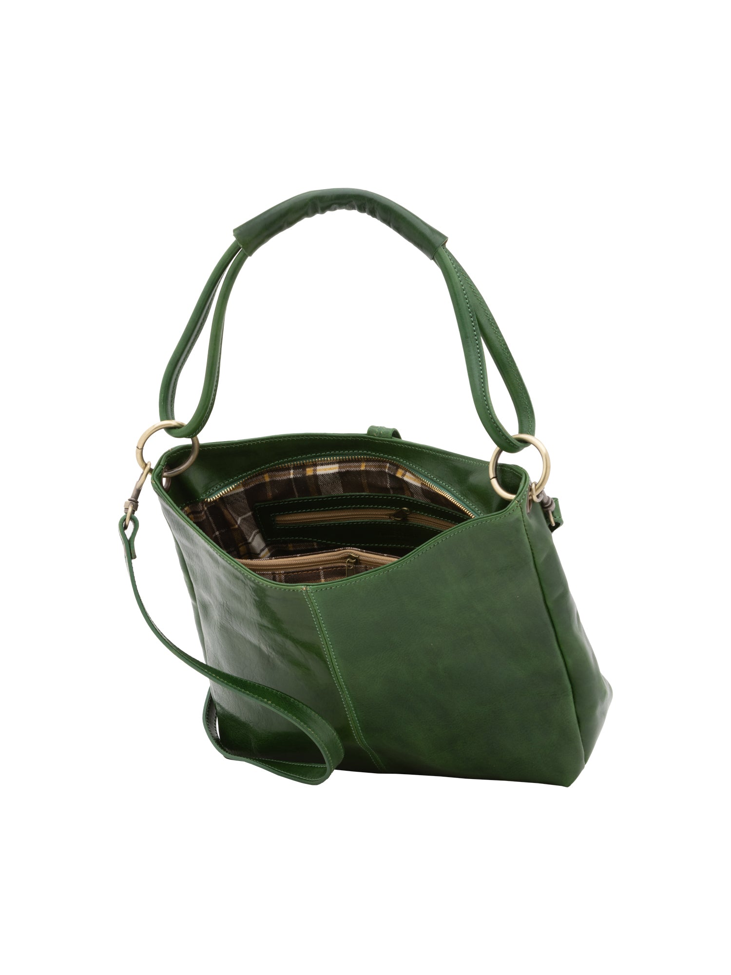 Shoulder Bag I Fratelli Women Genuine leather -Cognac Verde
