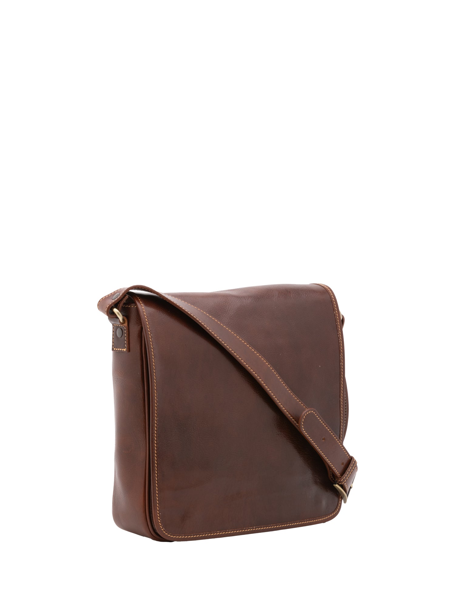Crossbody bag I Fratelli Men Genuine leather -Cognac Marrone