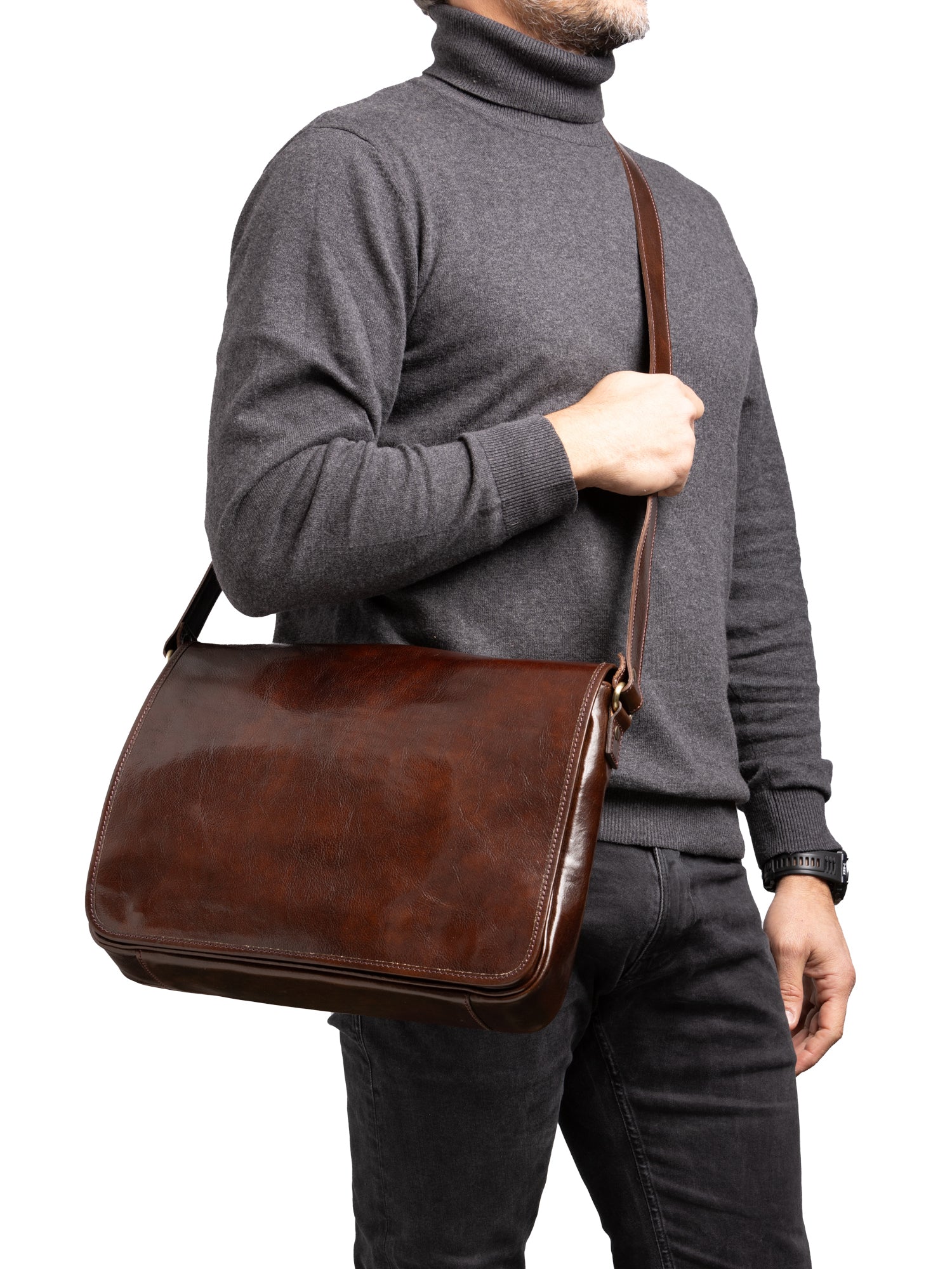 Crossbody bag I Fratelli Men Genuine leather -Tmoro Testa di moro