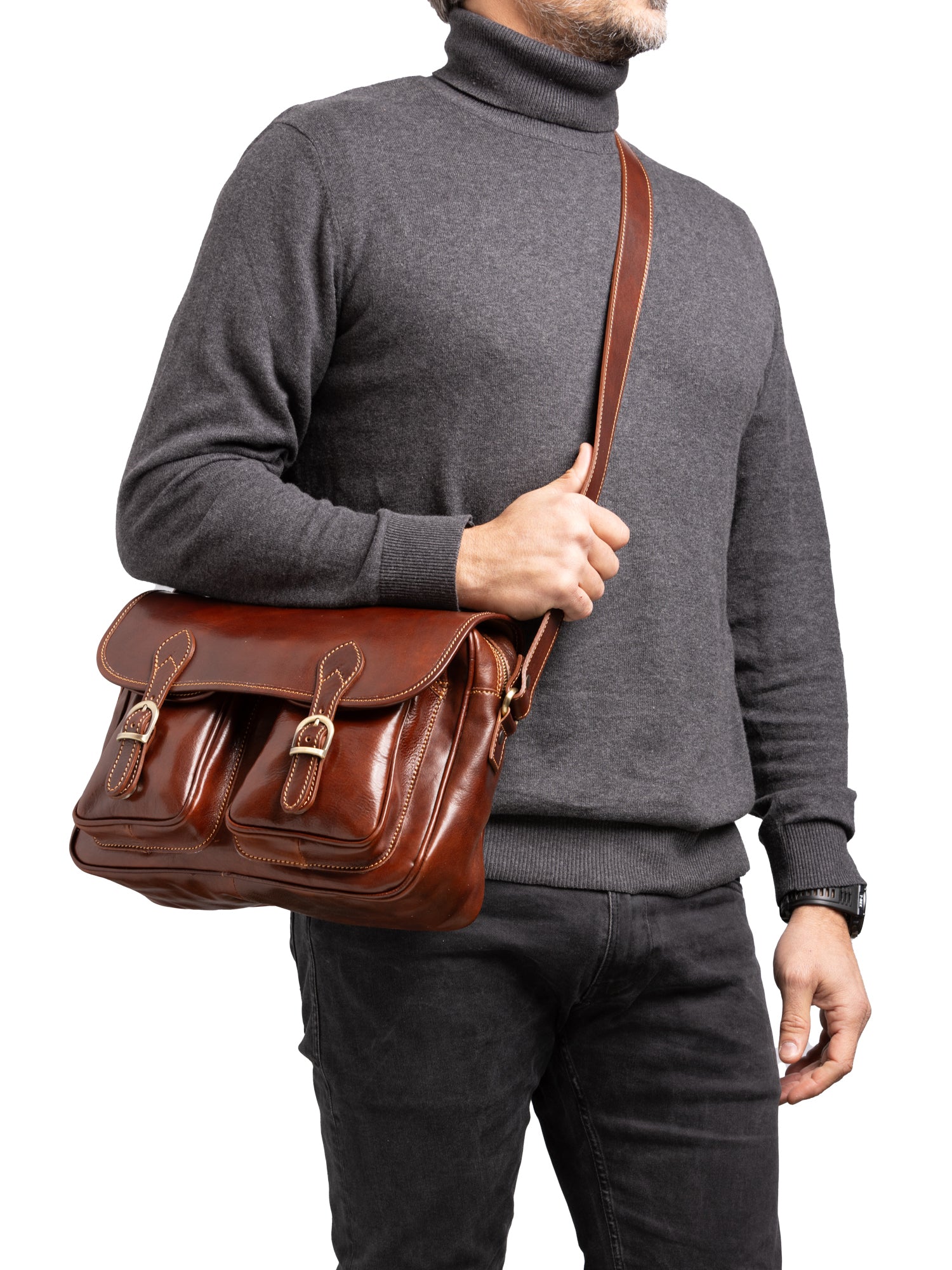 Crossbody bag I Fratelli Women Genuine leather -Tmoro Marrone