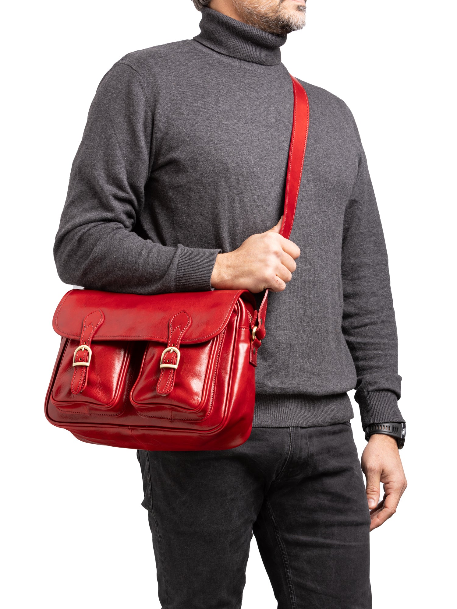 Crossbody bag I Fratelli Women Genuine leather -Tmoro Rosso