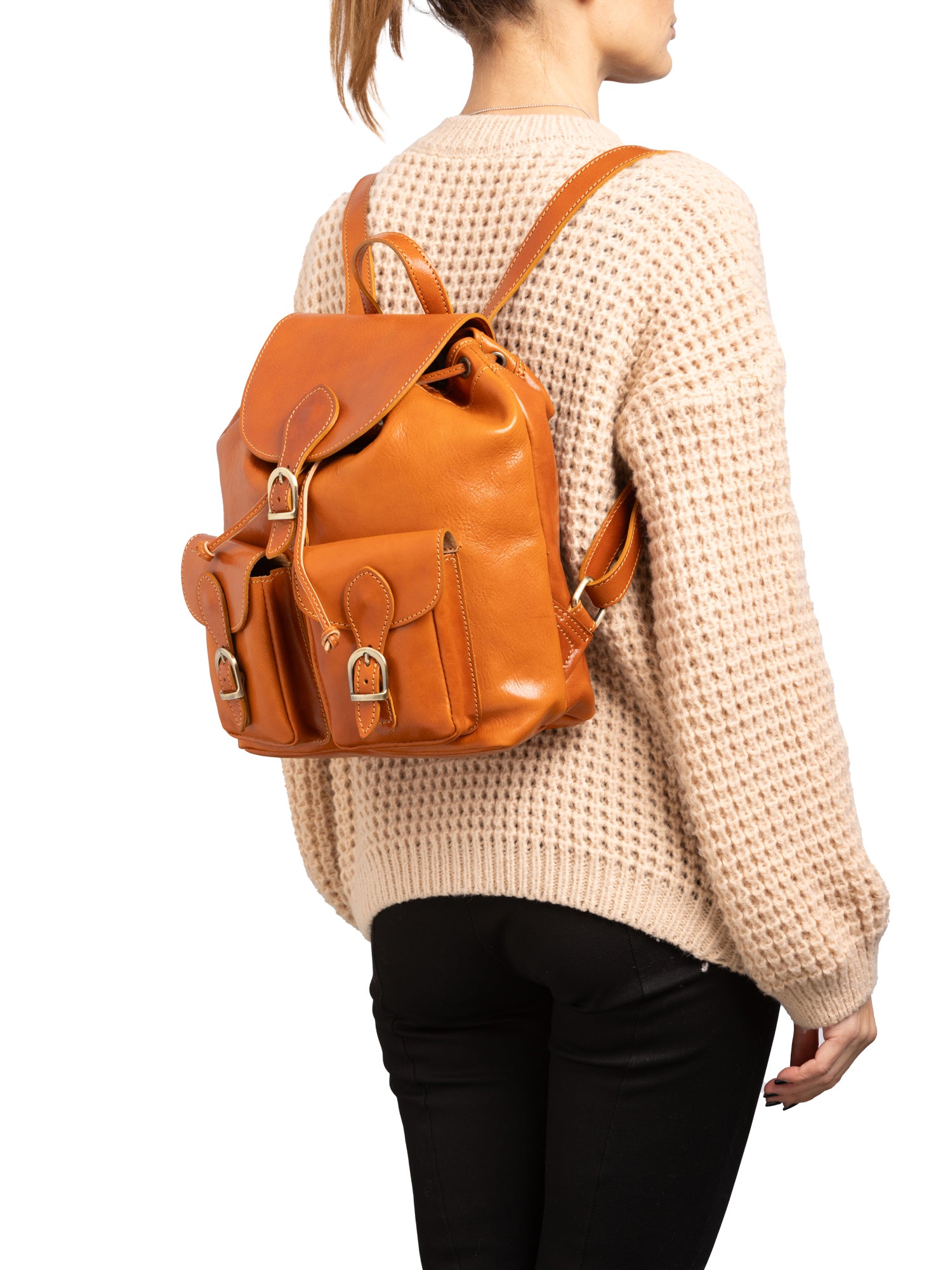 Shoulder Bag I Fratelli Women Genuine leather -Nero Cognac