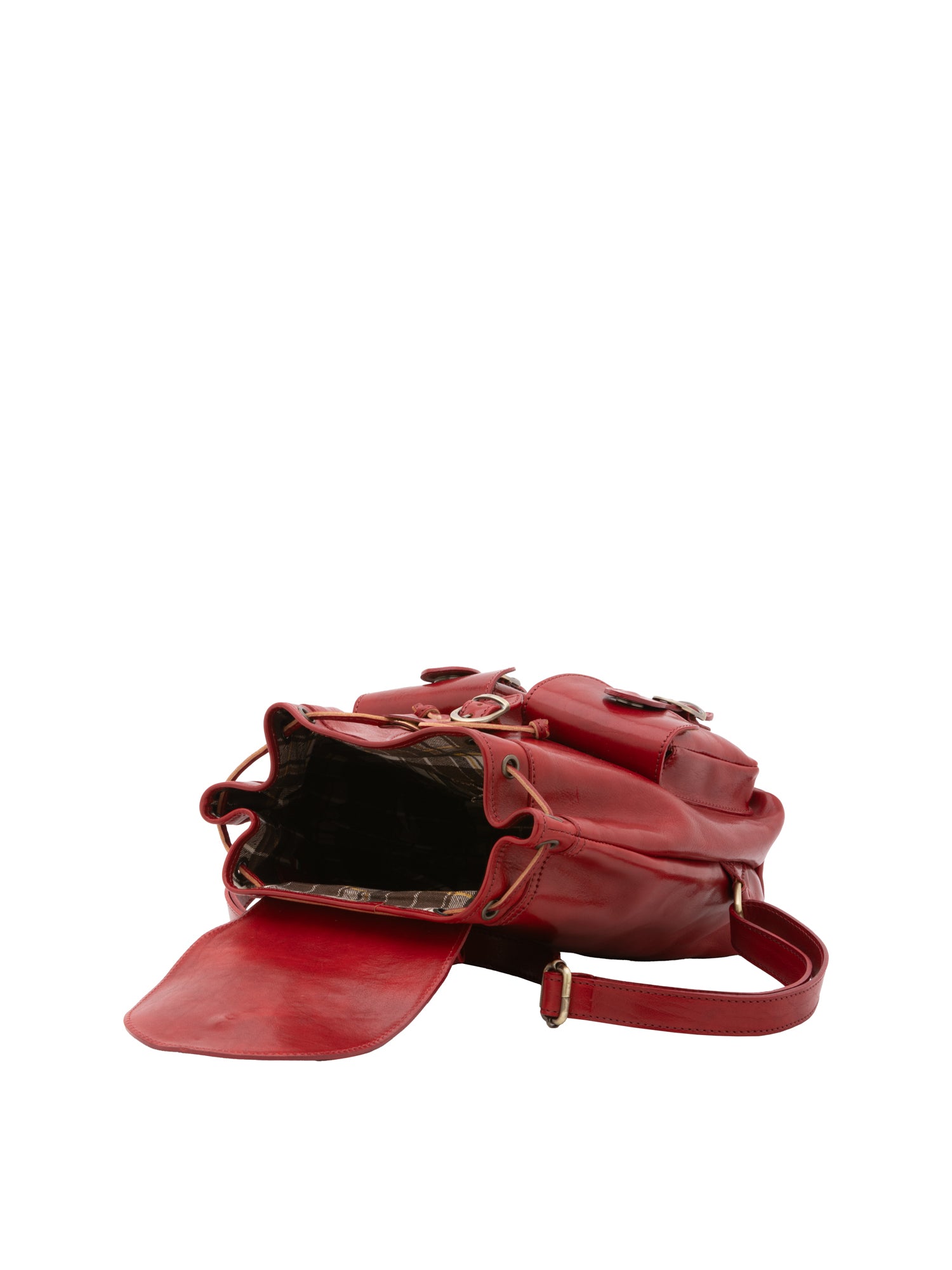 Shoulder Bag I Fratelli Women Genuine leather -Nero Rosso