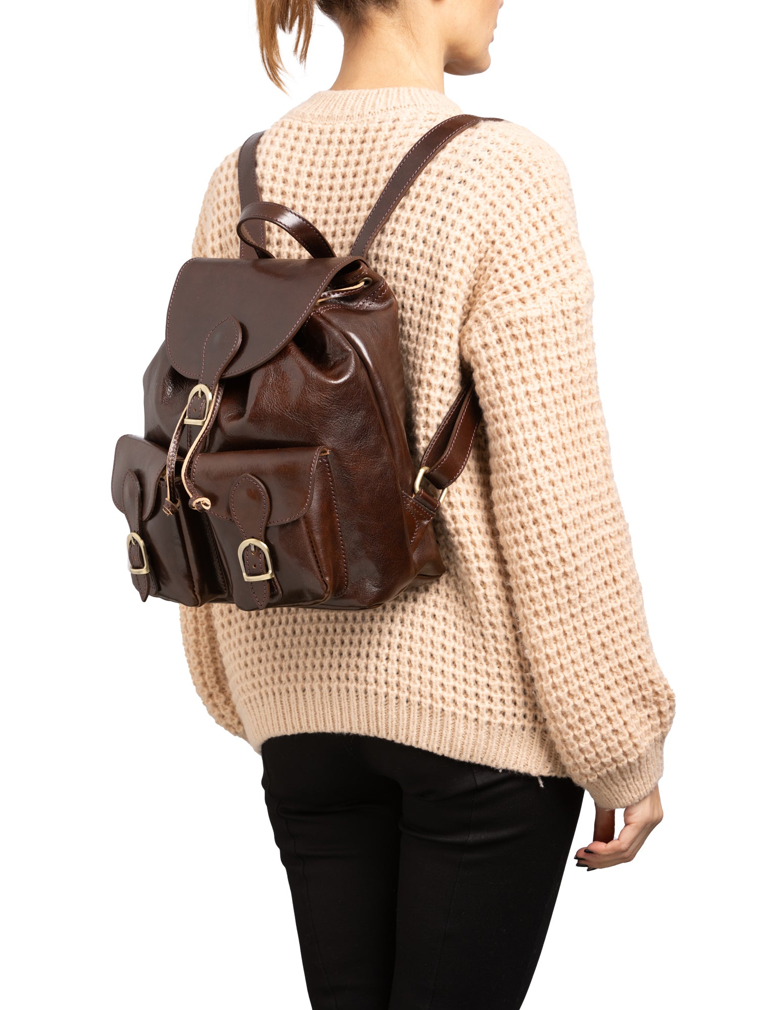 Shoulder Bag I Fratelli Women Genuine leather -Nero Testa di moro
