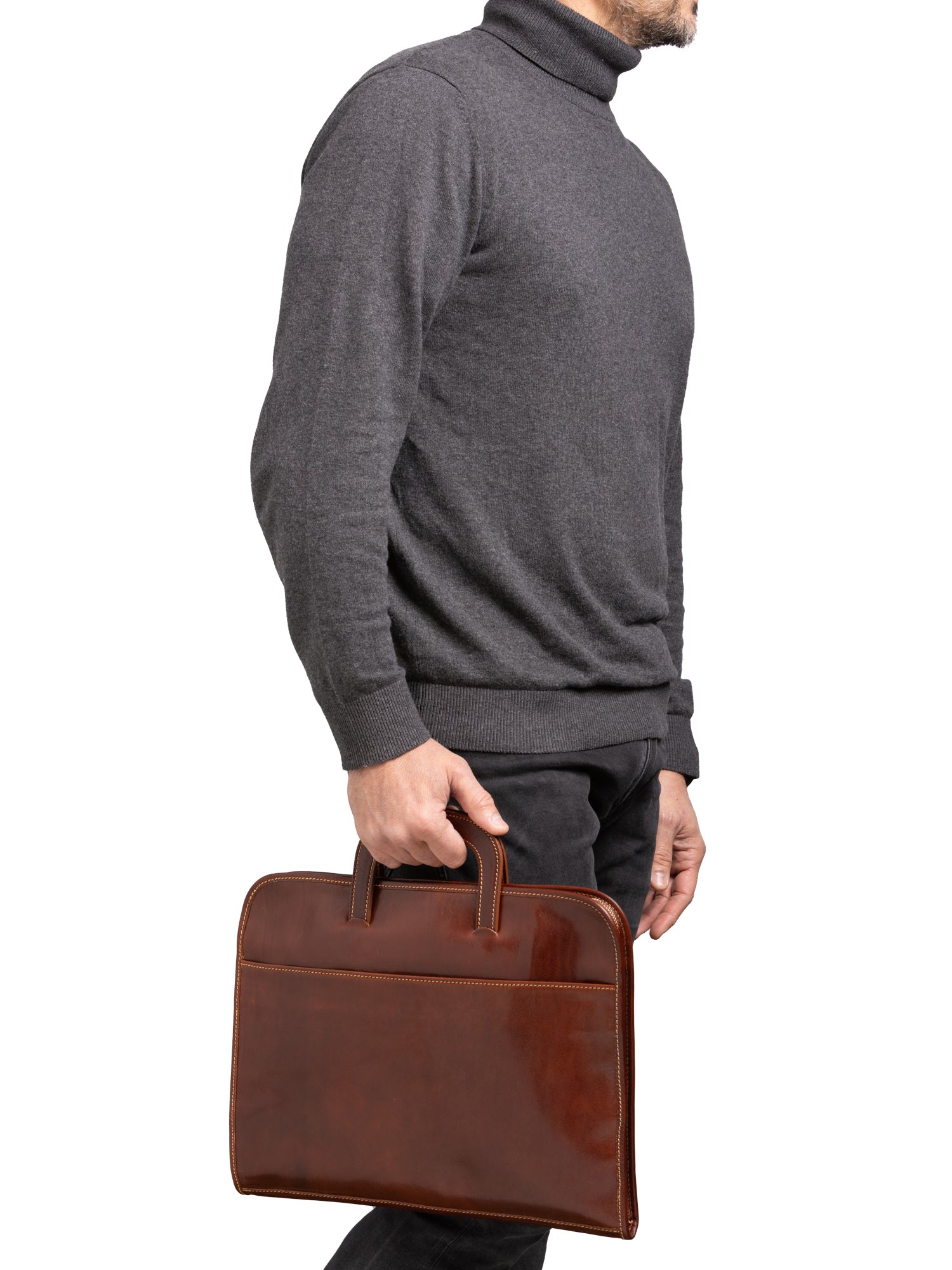 Briefcase I Fratelli Men Genuine leather -Marrone Marrone