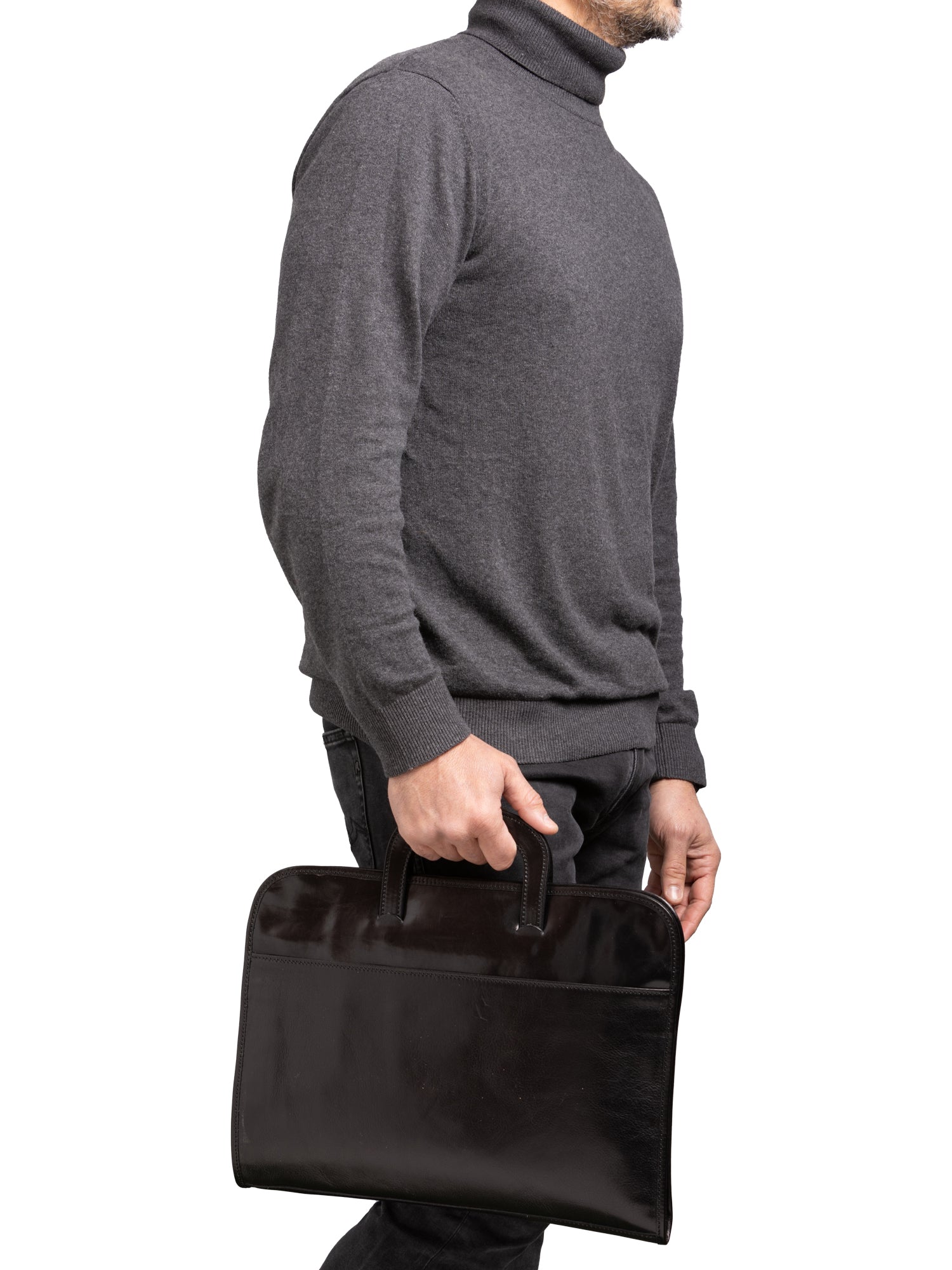 Briefcase I Fratelli Men Genuine leather -Marrone Nero