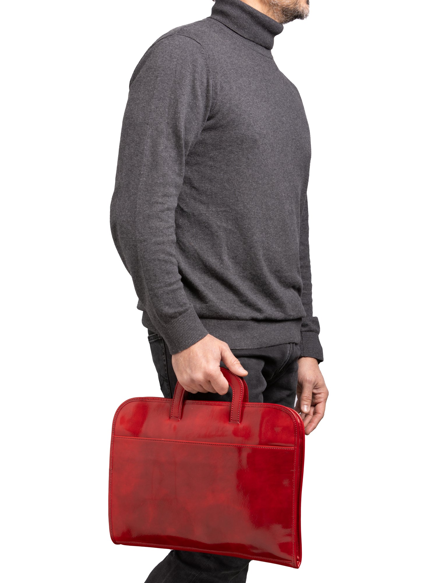 Briefcase I Fratelli Men Genuine leather -Marrone Rosso