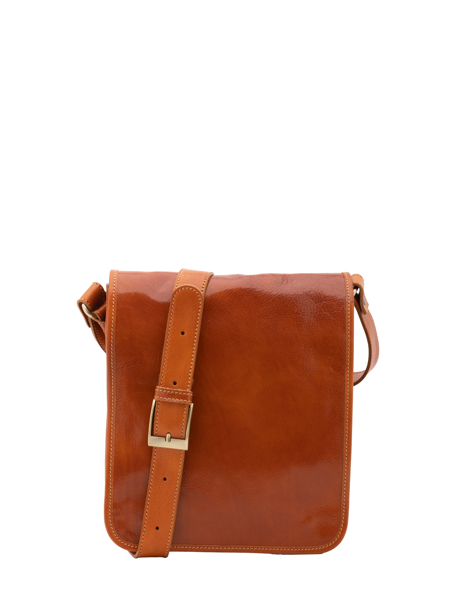 Crossbody bag I Fratelli Men Genuine leather -Marrone Cognac