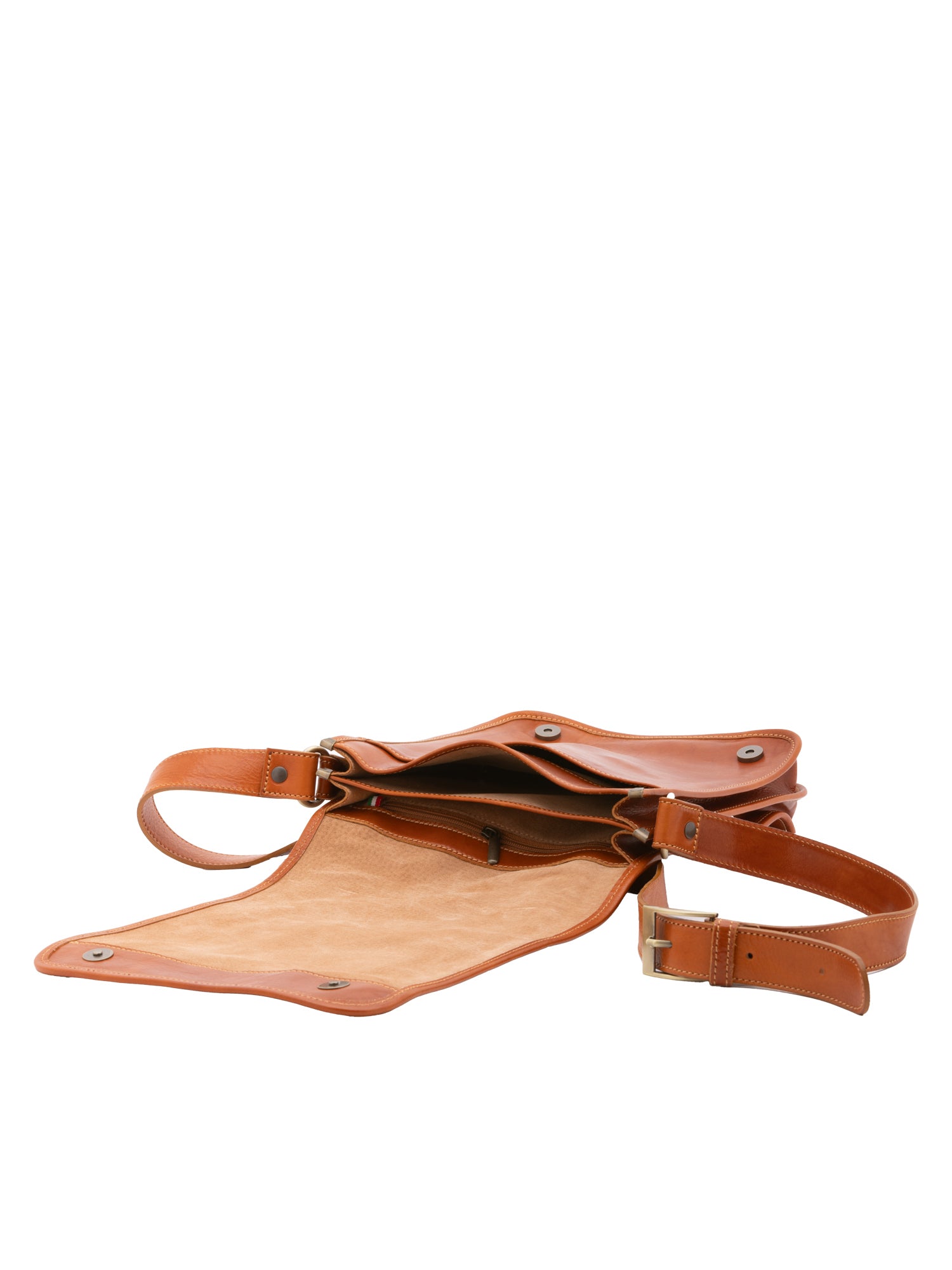 Crossbody bag I Fratelli Men Genuine leather -Marrone Cognac