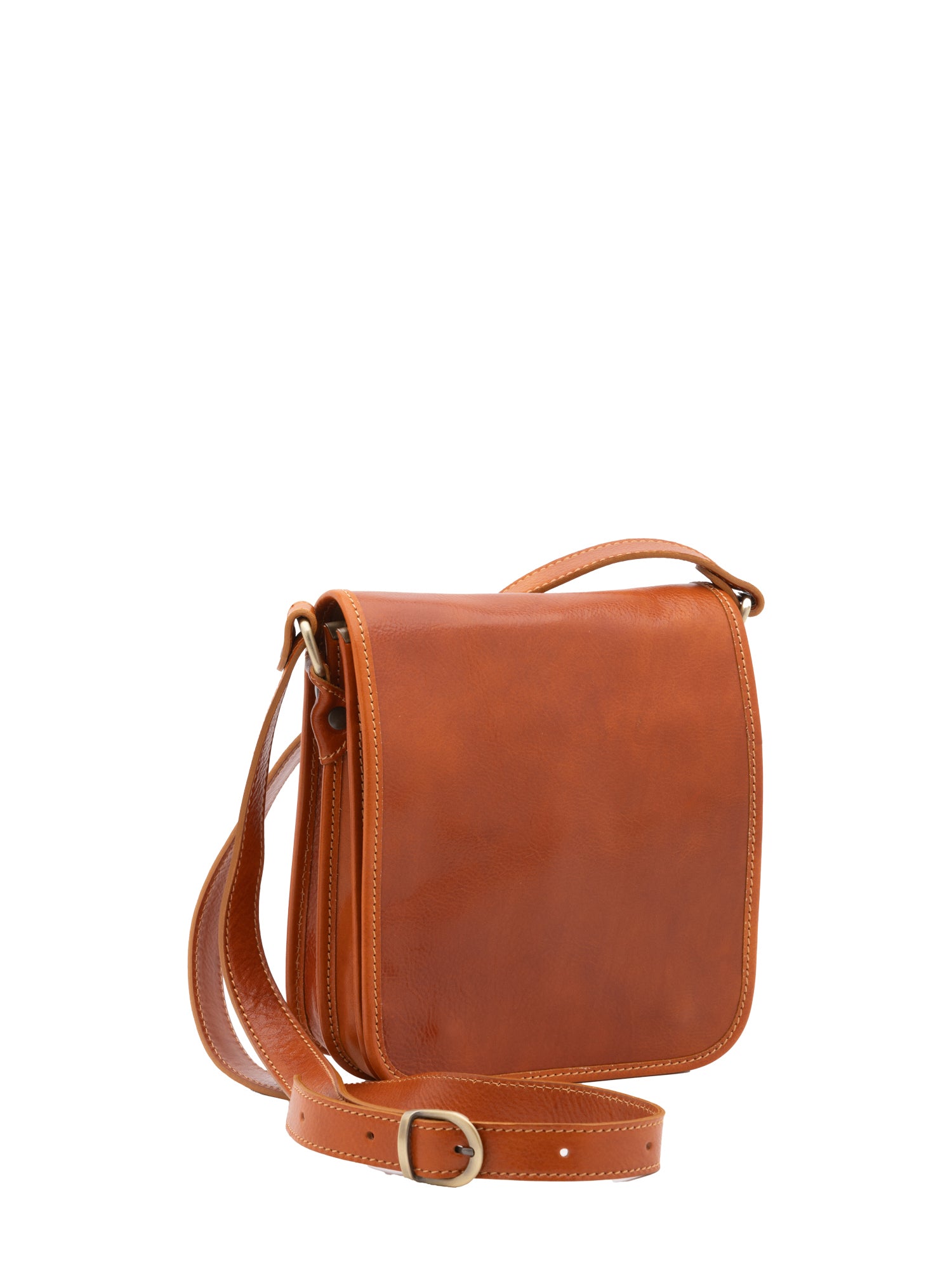 Crossbody bag I Fratelli Men Genuine leather -Verde Cognac
