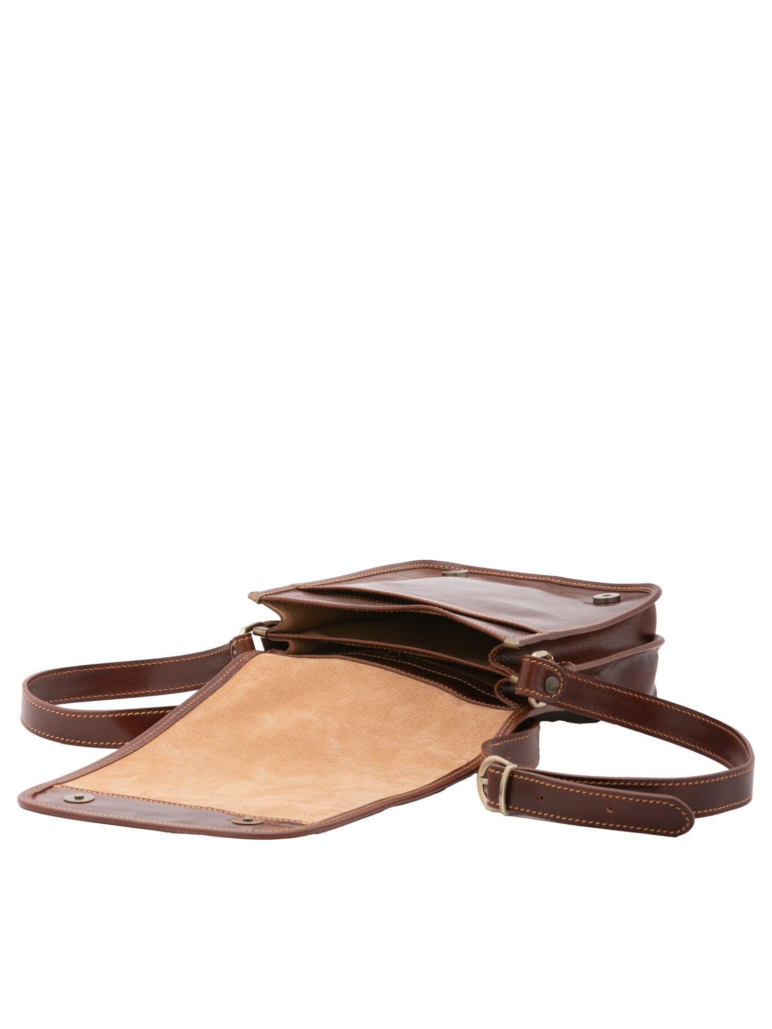 Crossbody bag I Fratelli Men Genuine leather -Verde Marrone