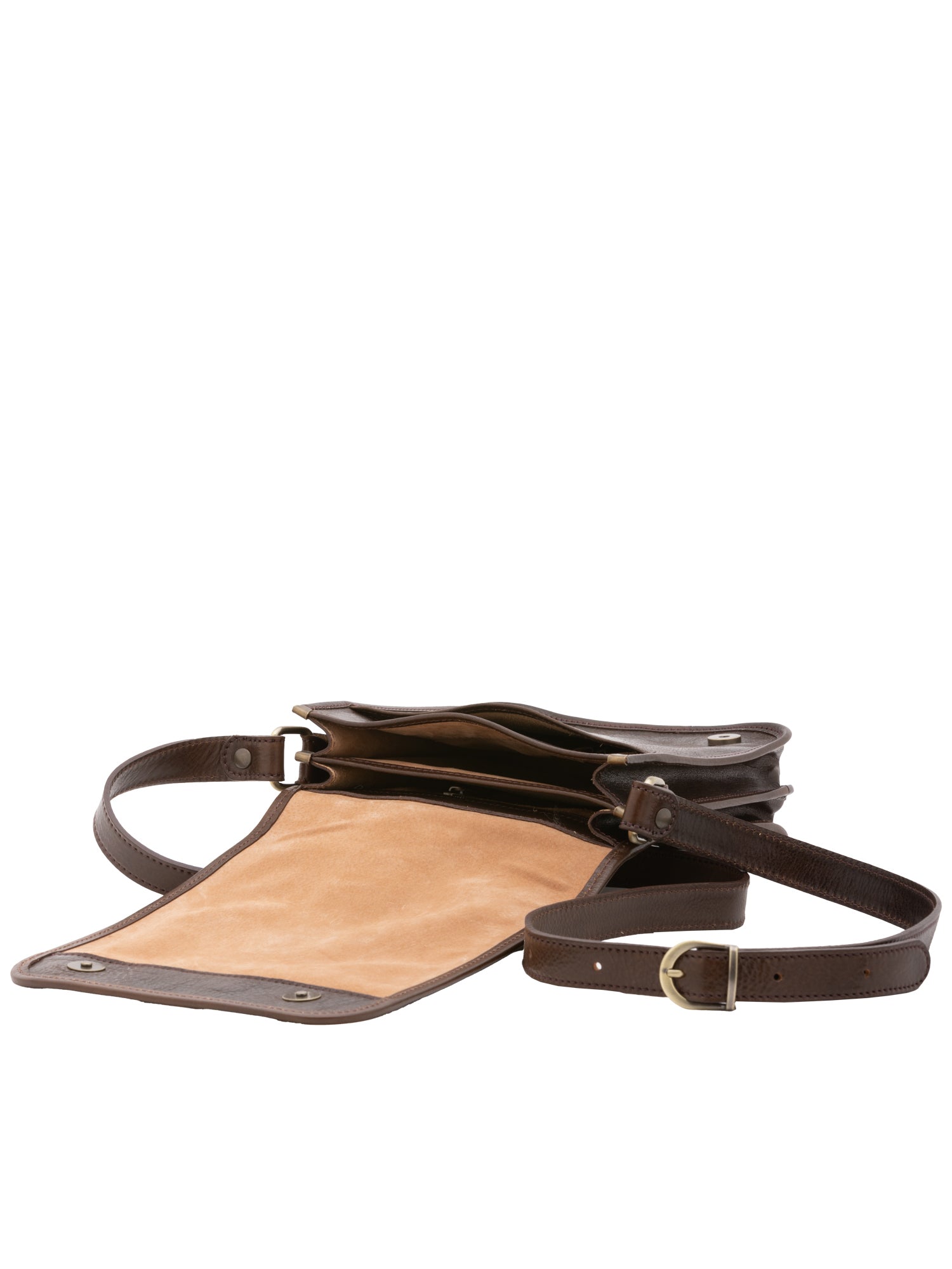 Crossbody bag I Fratelli Men Genuine leather -Verde Testa di moro