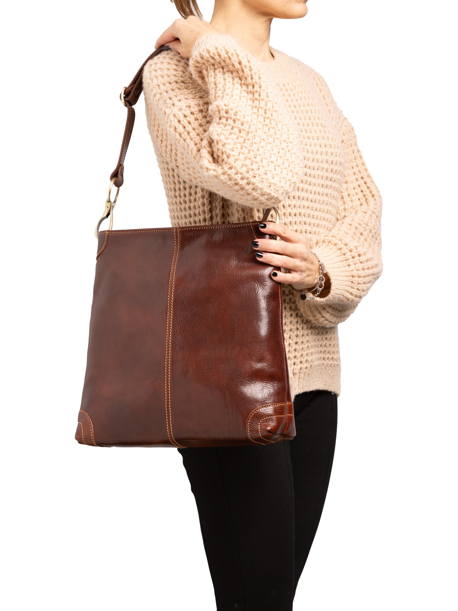 Shoulder Bag I Fratelli Women Genuine leather -Rosso Marrone