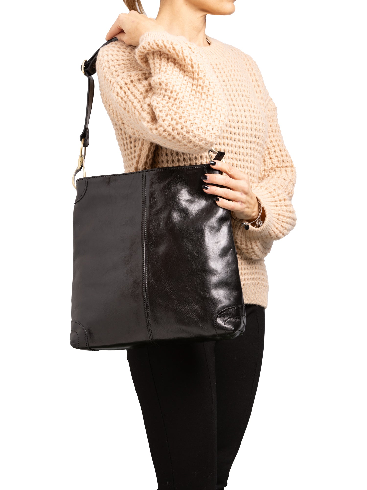 Shoulder Bag I Fratelli Women Genuine leather -Rosso Nero